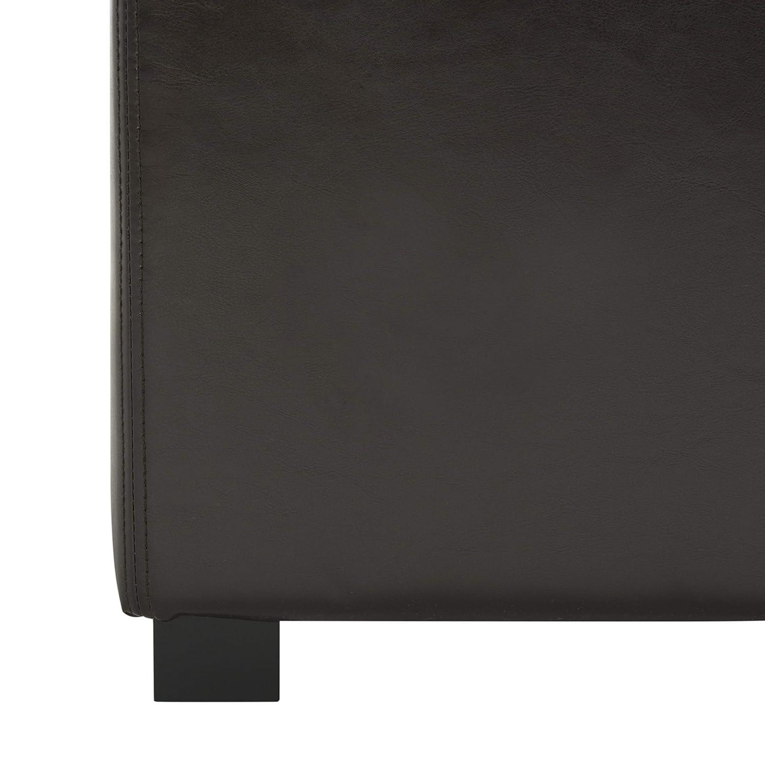 Safavieh Hudson Collection Williamsburg Brown Leather Square Storage Ottoman