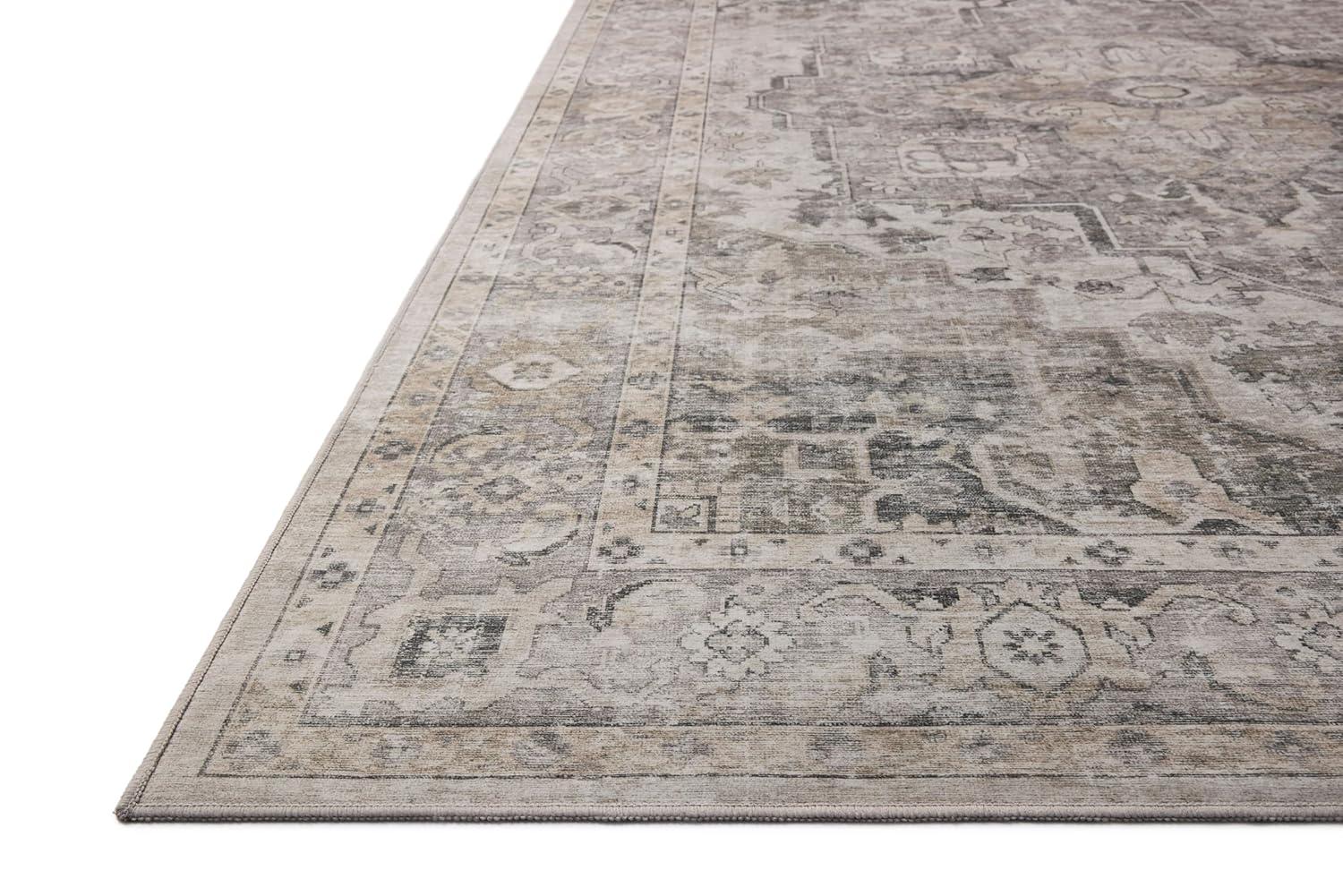 Amber Lewis x Loloi Machine Washable Josie Silver / Natural Area Rug