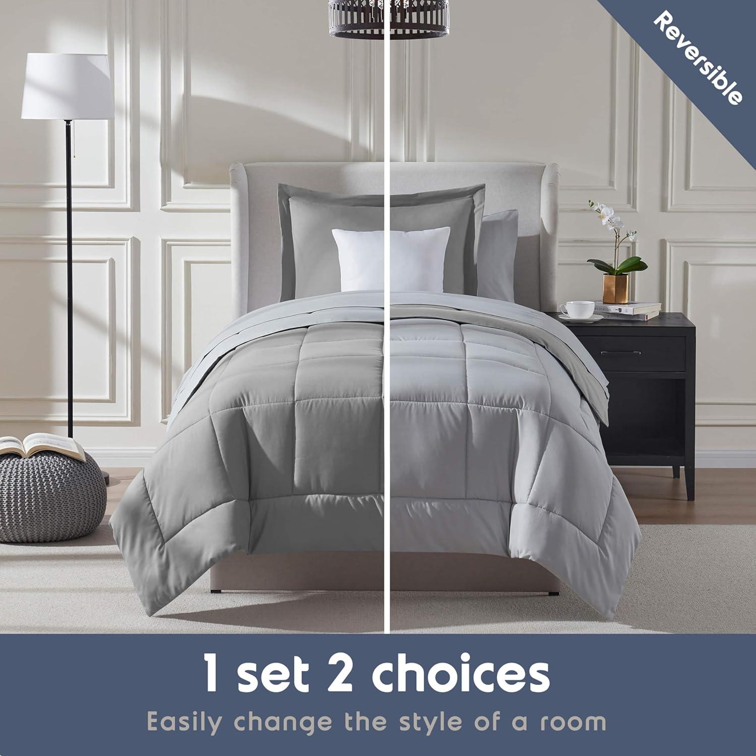 Nestl Bed-in-A-Bag Reversible Comforter Set with Bed Sheets