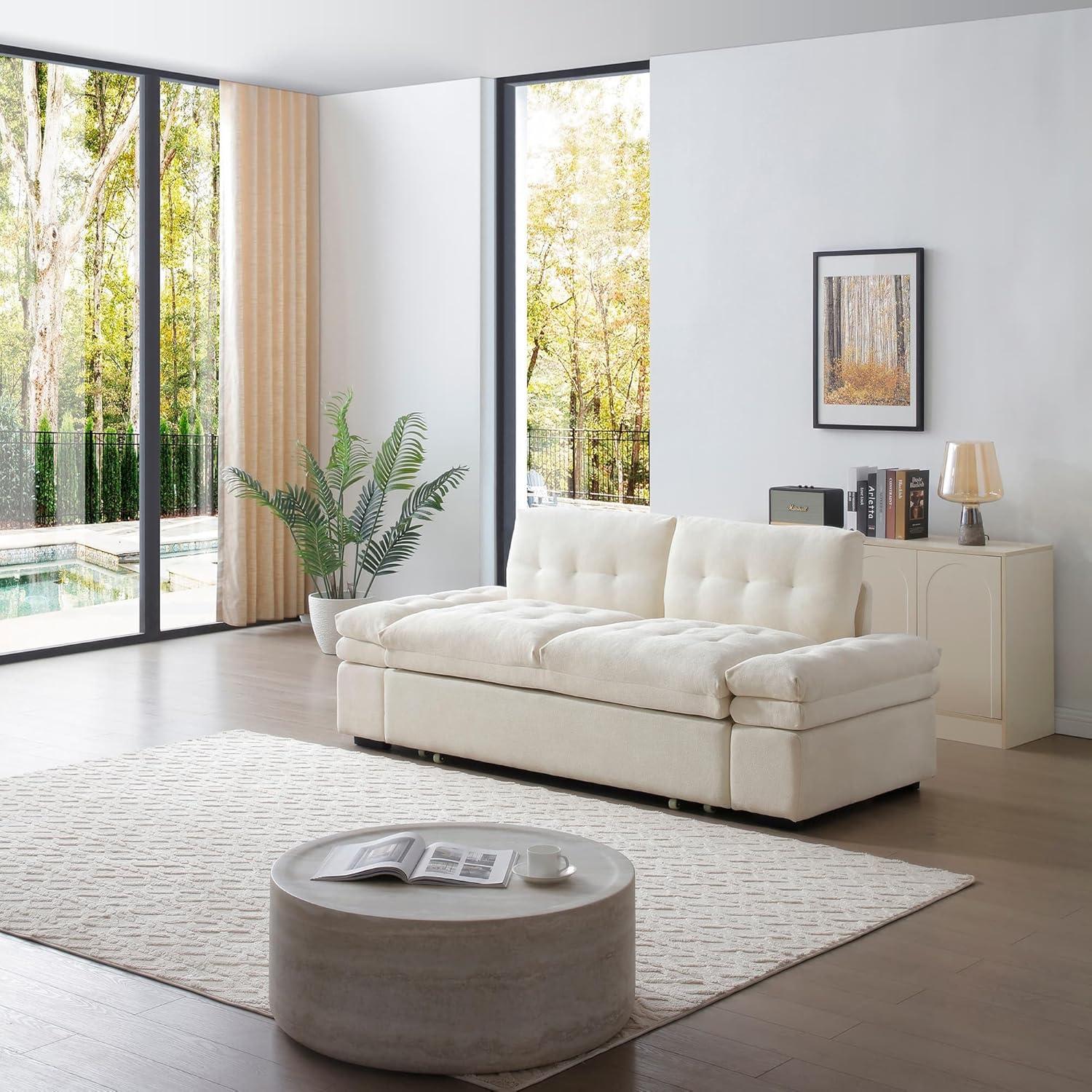 Latitude Run® Munos Full Size Convertible Sleeper Sofa, 77" Pull Out Sofa Bed