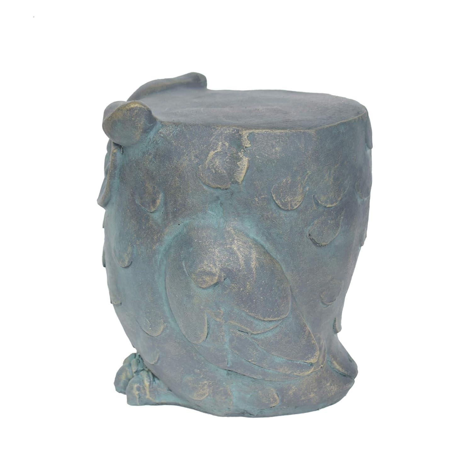 Christopher Knight Home Agnes Owl Garden Stool, Lightweight Concrete, Gold Patina Finish