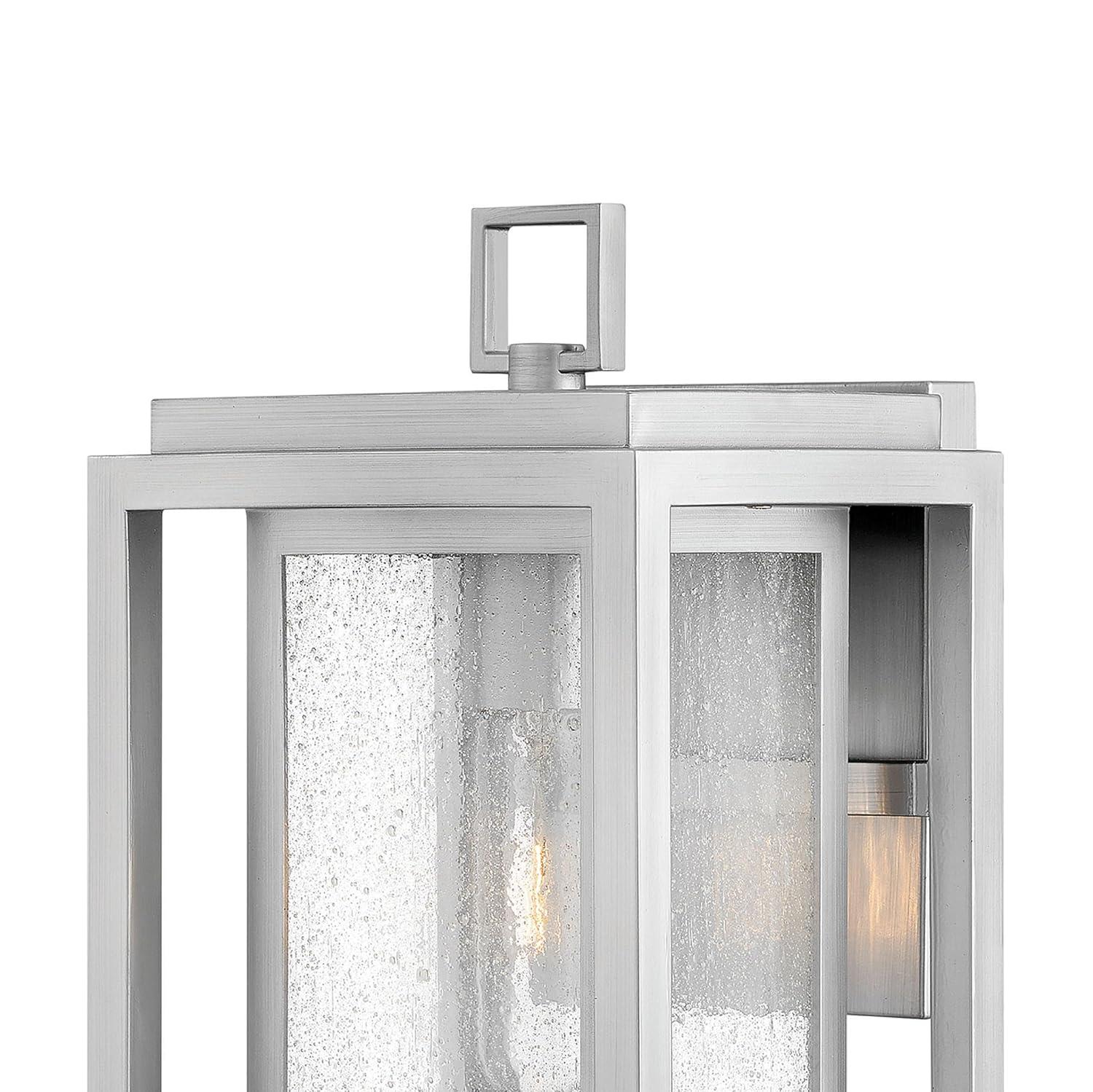 Satin Nickel 12-Inch Outdoor Wall Sconce with Clear Seedy Glass