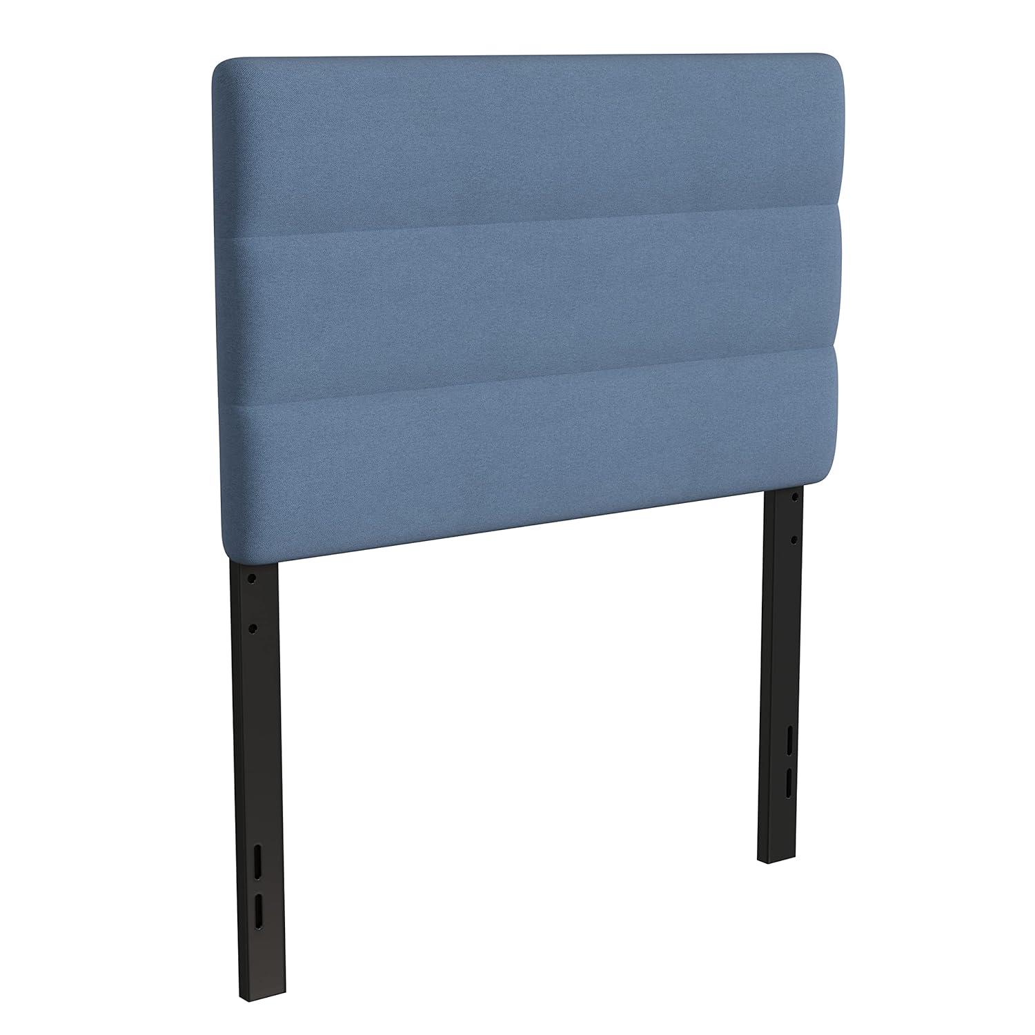 Flash Furniture Paxton Twin Channel Stitched Fabric Upholstered Headboard, Adjustable Height from  44.5" to 57.25" - Blue