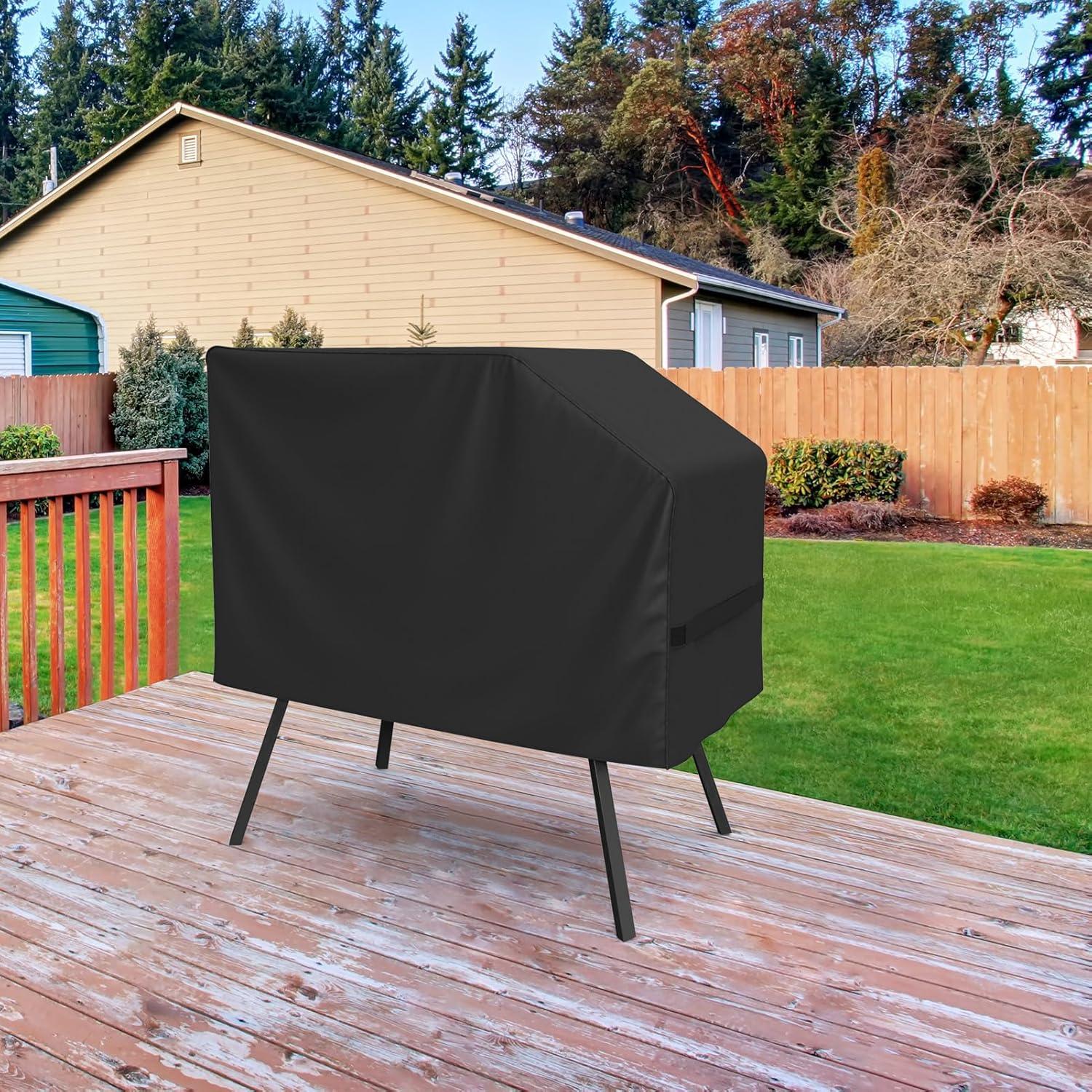 SHINESTAR Griddle Cover for Blackstone 22" and 28" Single Shelf Griddle Cover with Hood and Stand, Waterproof BBQ Cover with Double Straps, Lightweight & Fade Resistant, Black