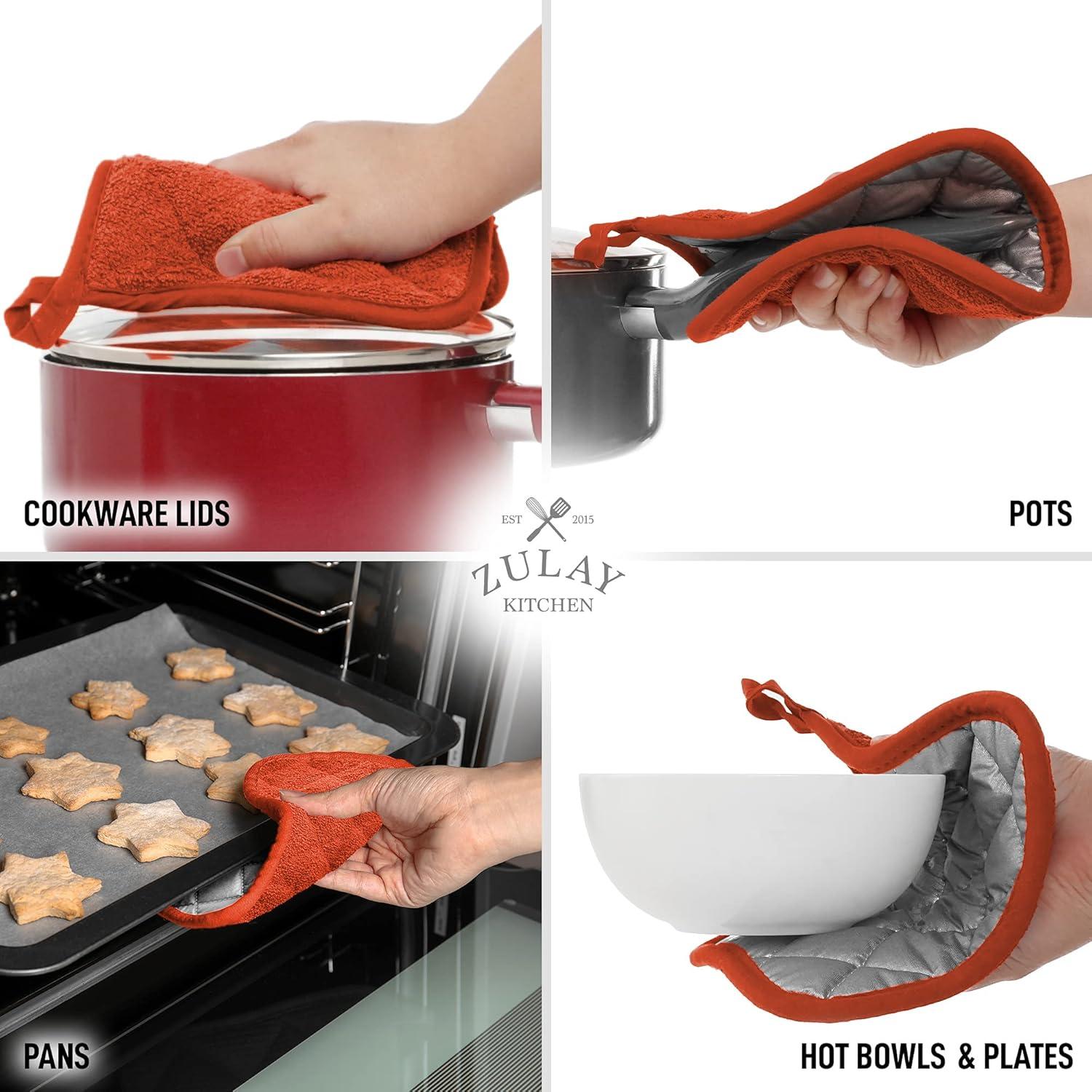 Pumpkin Orange Silicone Heat Resistant Pot Holder, 7x7 inches