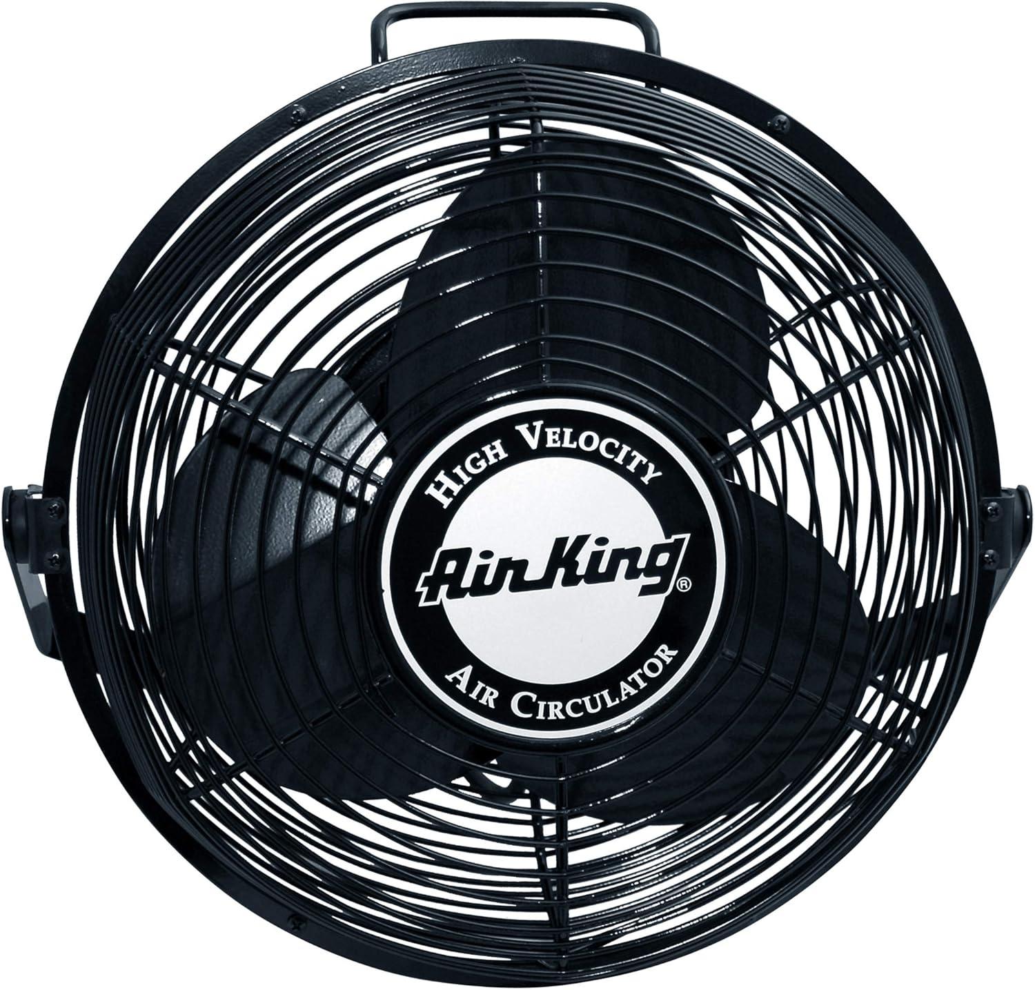 Air King 9312 Powder-Coated Steel Multi-Mount Wall Fan, Black