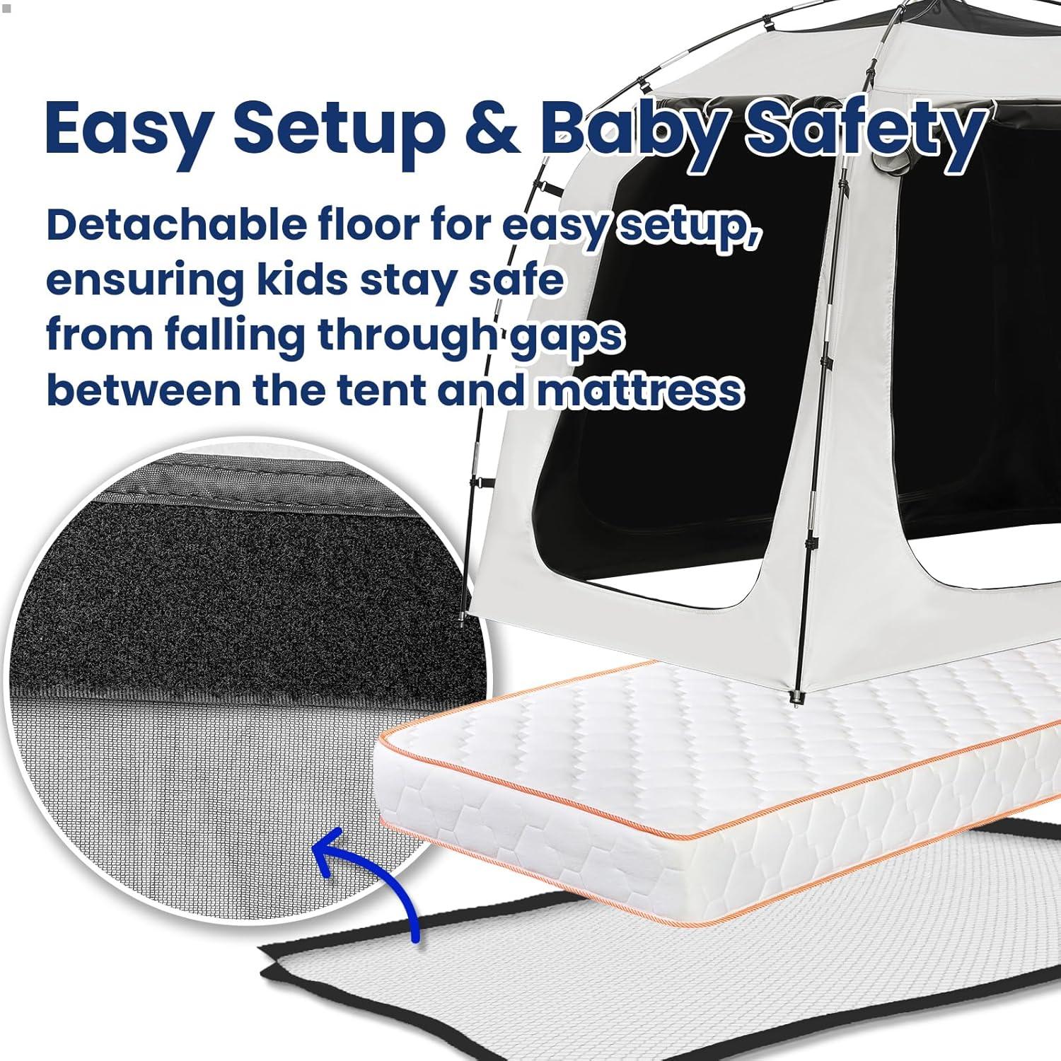 Blackout Twin Bed Tent with Aluminum Poles and Polyester Fabric