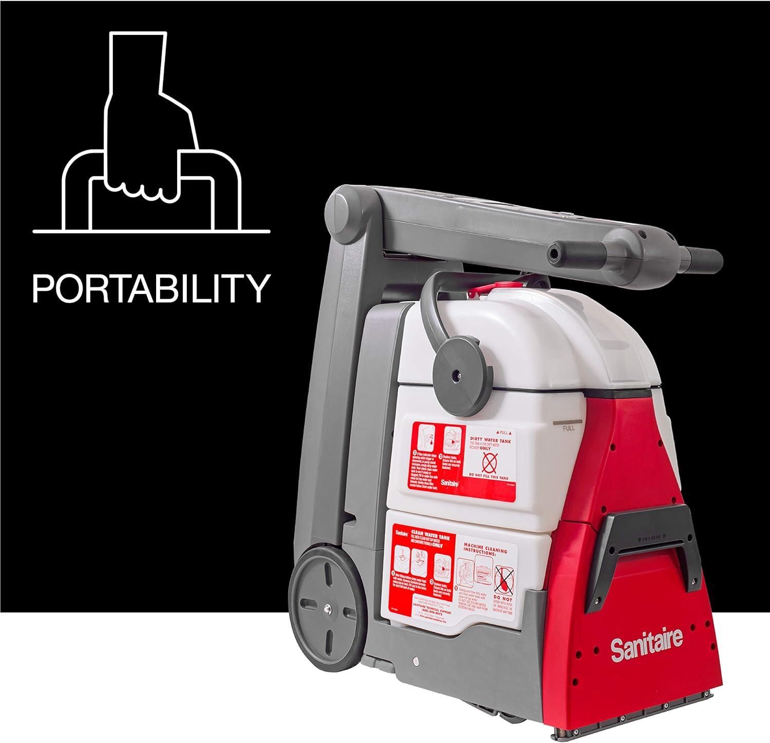 Sanitaire Red Commercial Upright Carpet Extractor with Hose