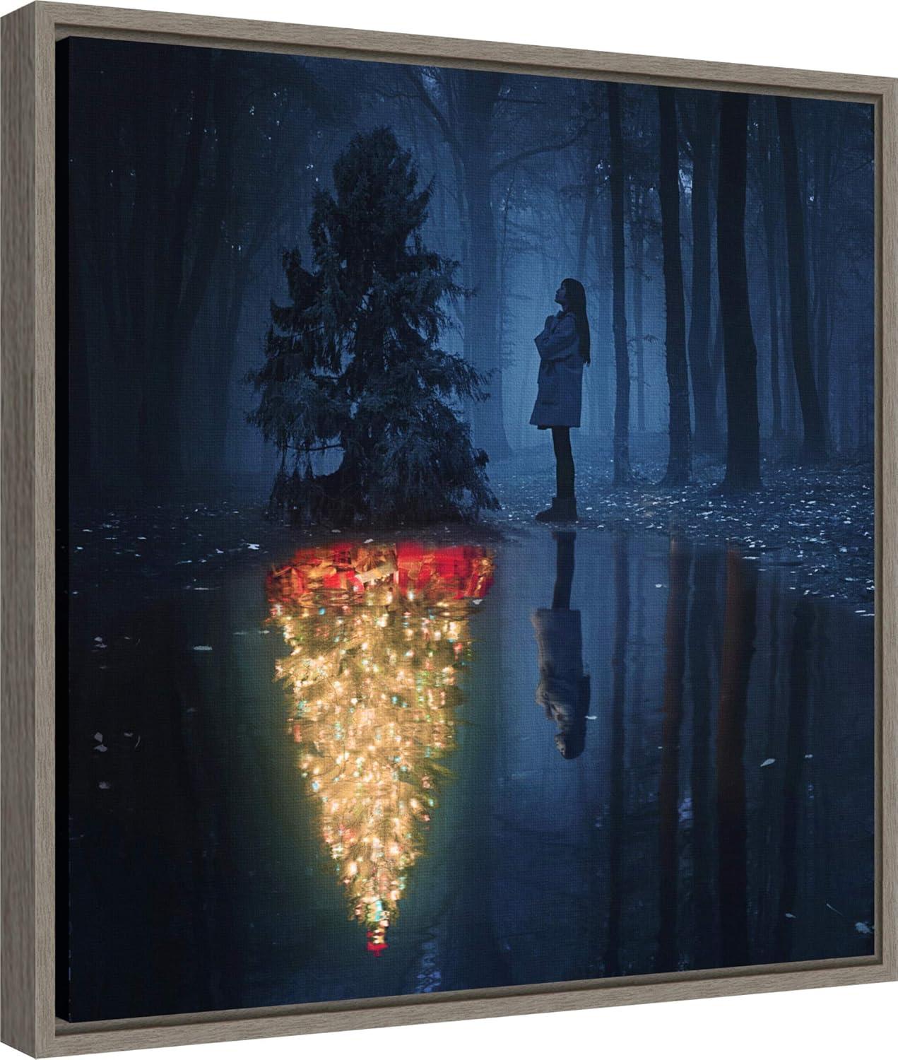 Amanti Art The Hope of Christmas (Tree) by Terry F Canvas Wall Art Print Framed 16-in. x 16-in.