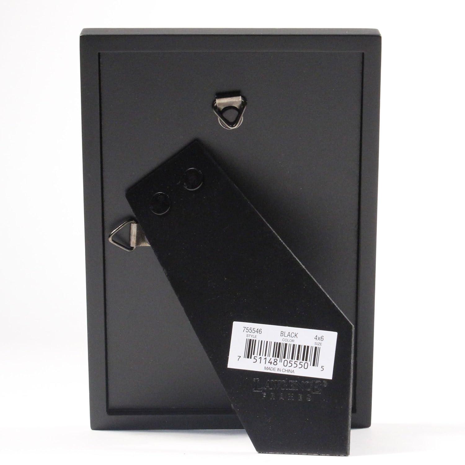 Lawrence Frames 4x6 Wood Tabletop Picture Frame, Black