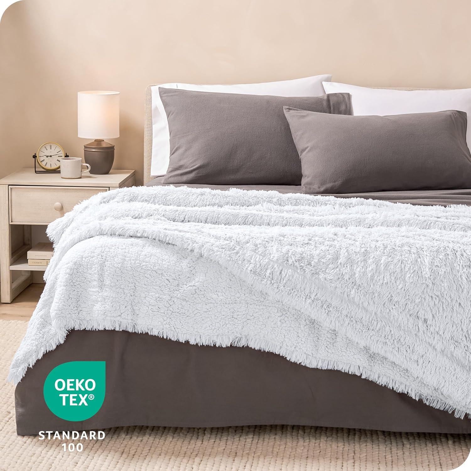 Bare Home Shaggy Faux Fur Sherpa Blanket