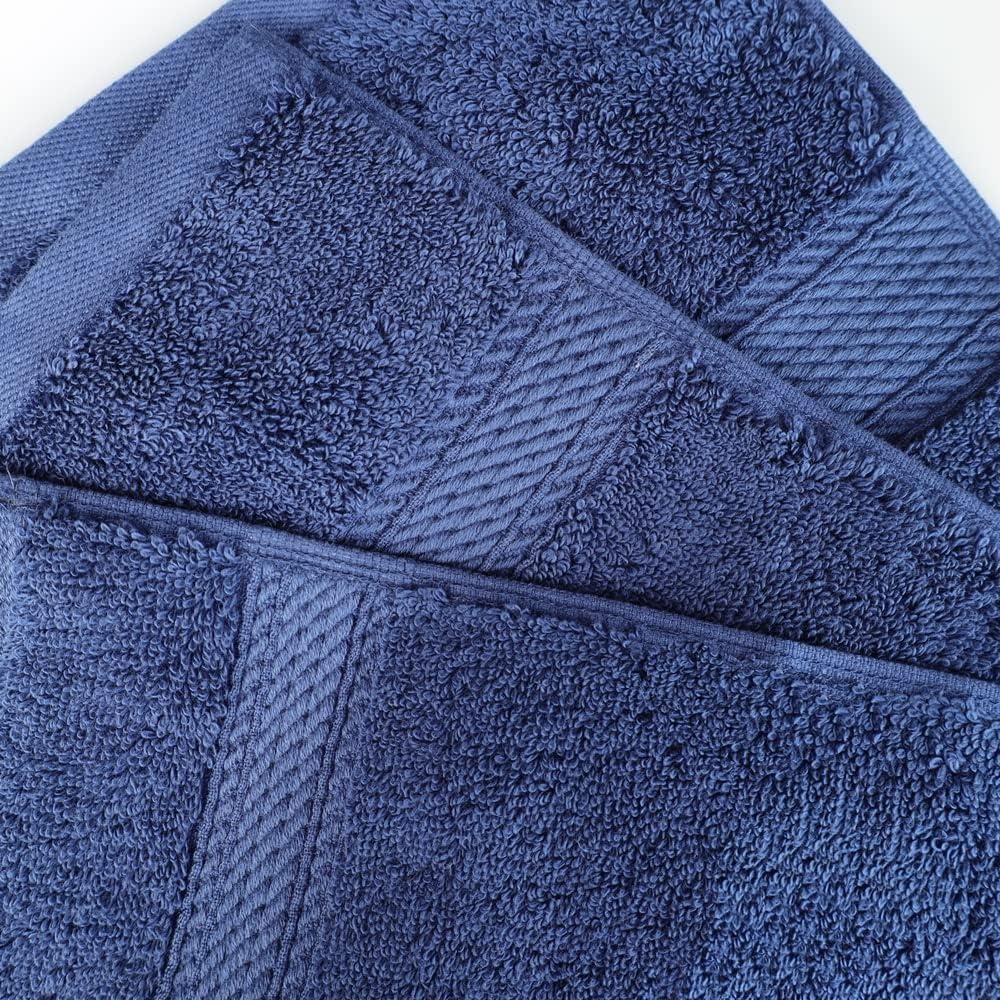 Superior Hymnia Egyptian Cotton Bath Towel Set, Navy Blue