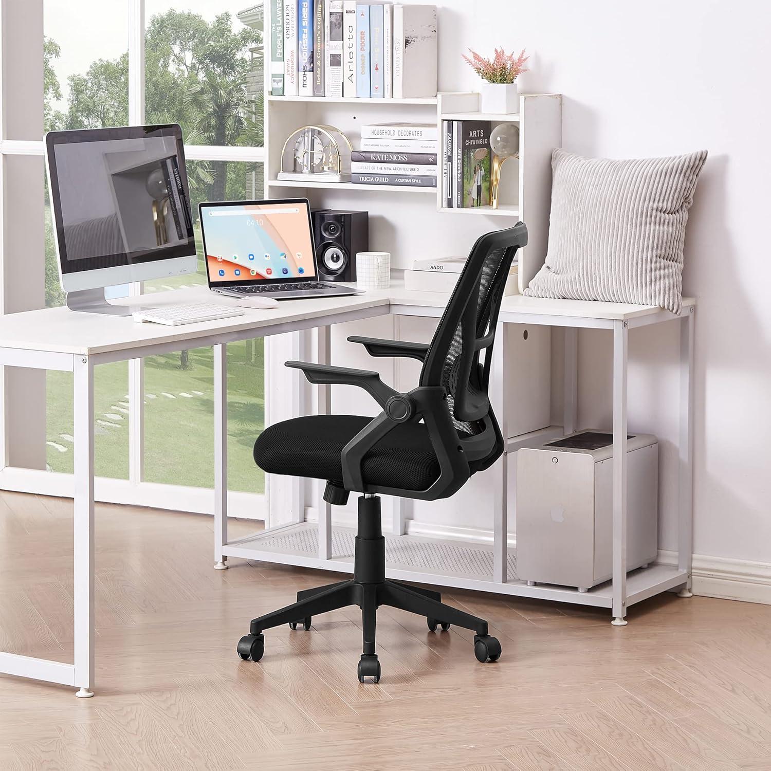 Jet Black Adjustable Mesh Swivel Office Task Chair