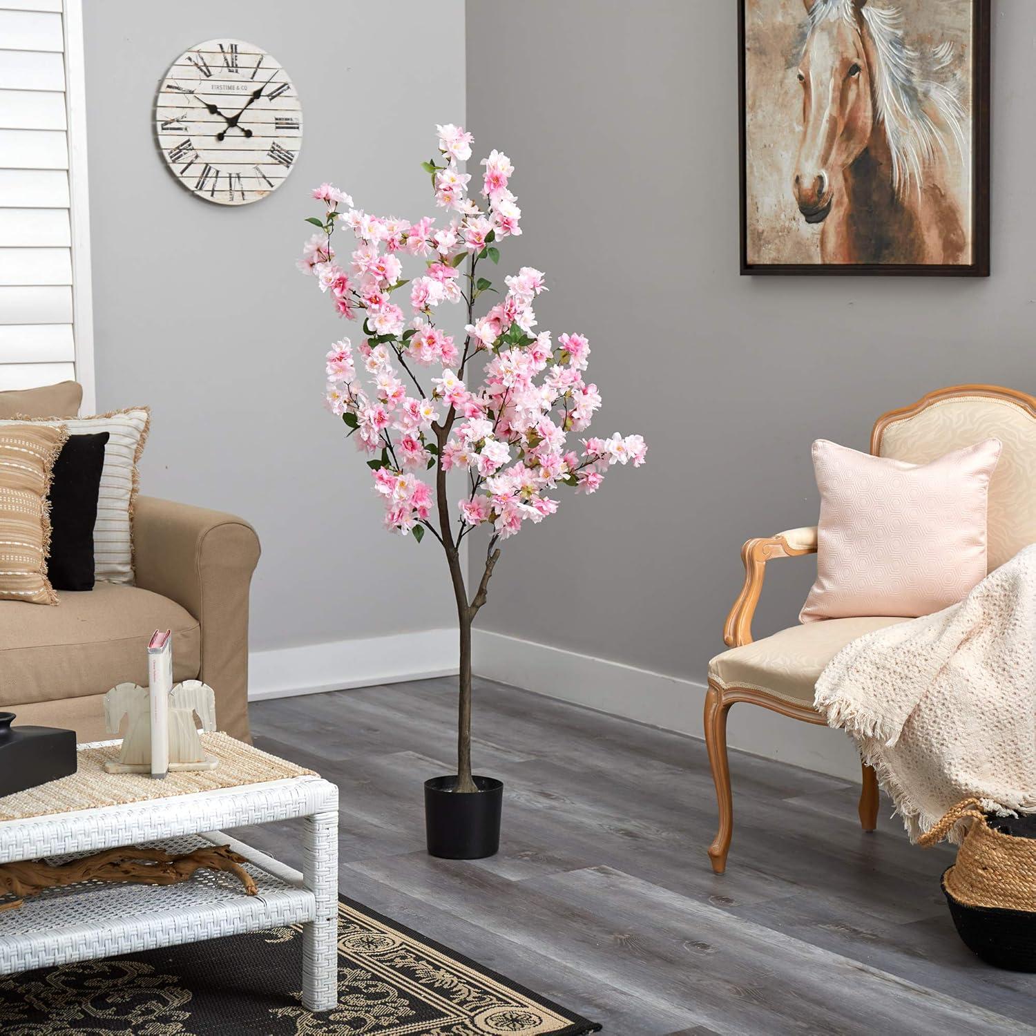 Nearly Natural 5-ft Cherry Blossom Artificial Tree