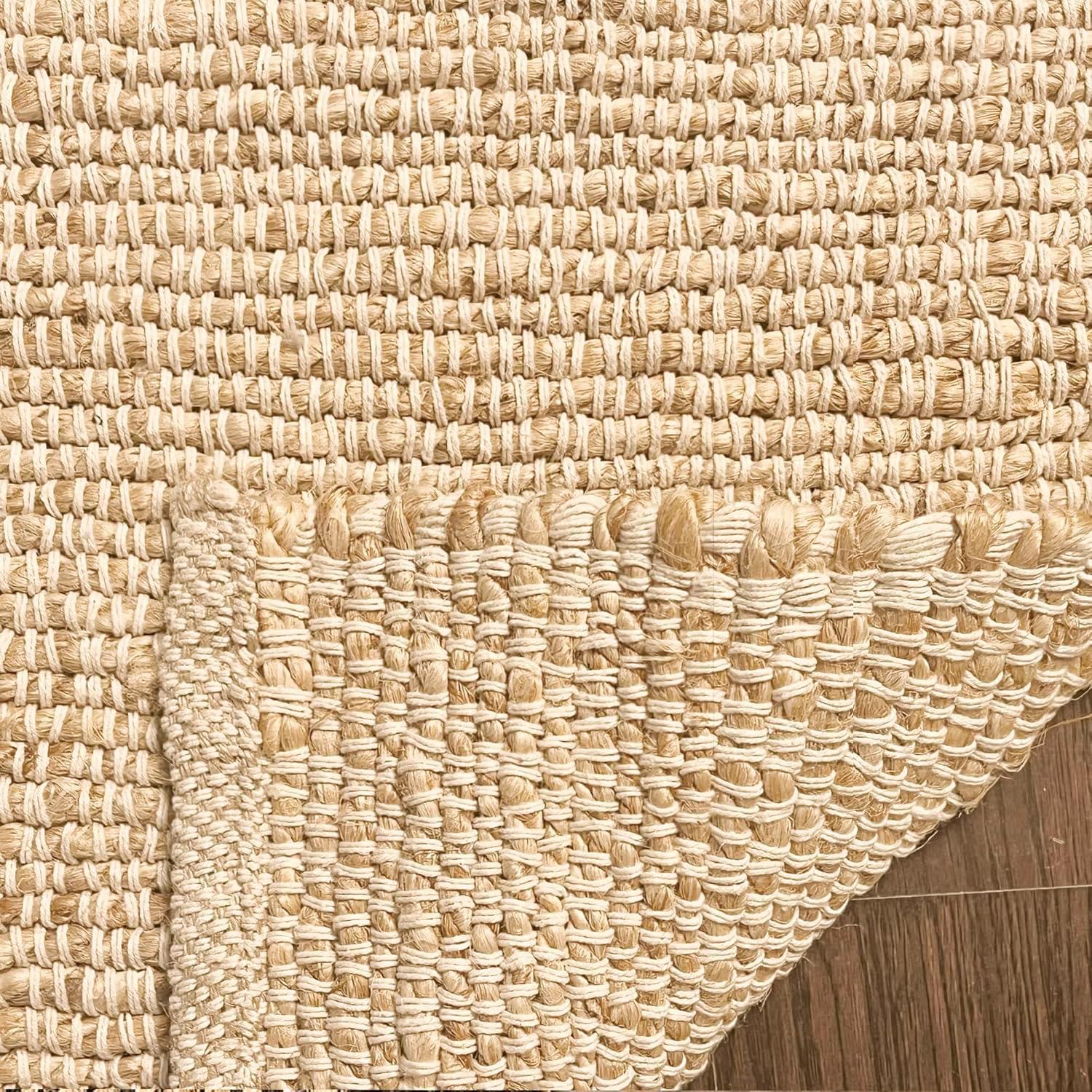 4'x6' Pata Hand Woven Chunky Jute Area Rug, Light Ivory - JONATHAN Y