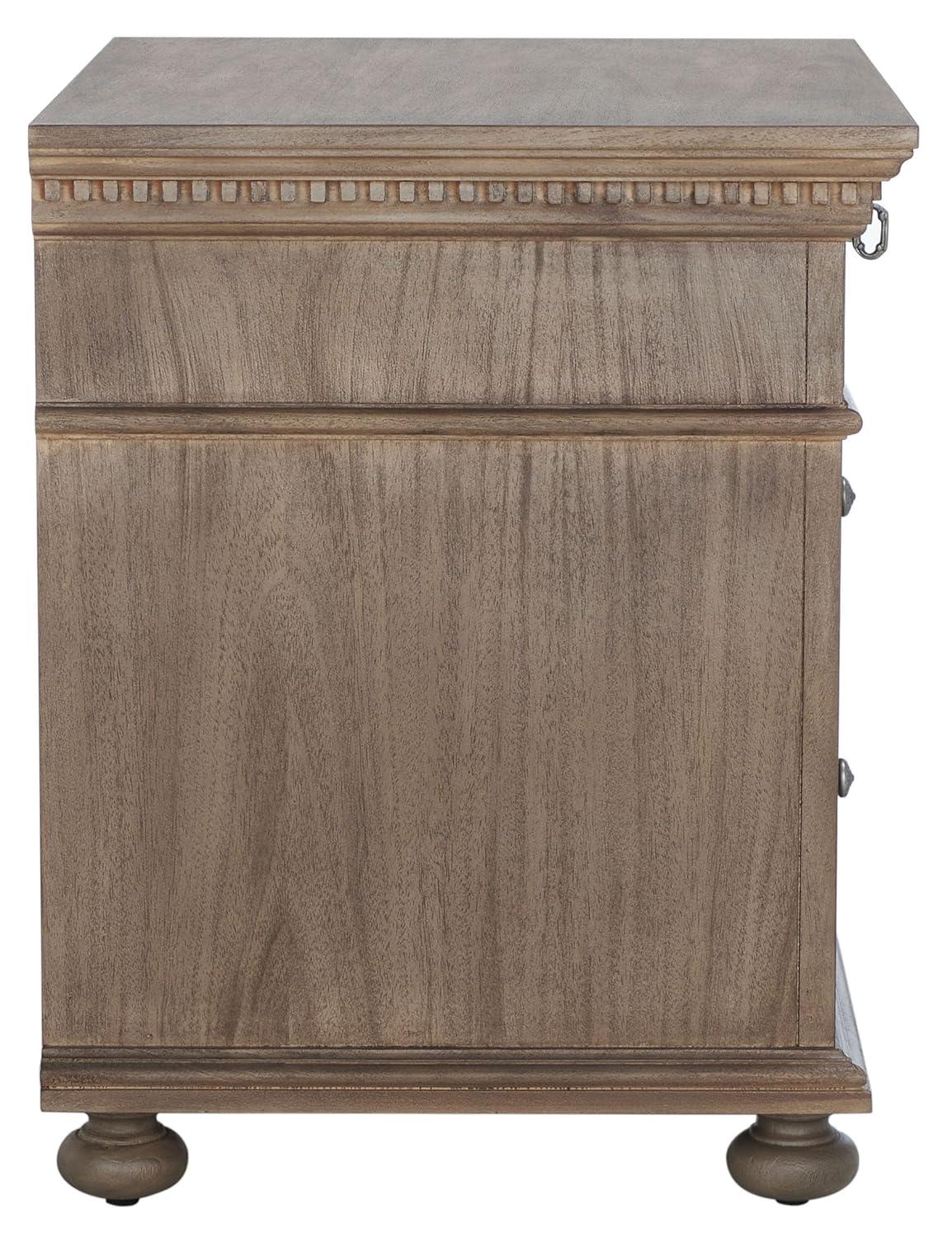 SAFAVIEH Couture Home Collection Allisyn Light Brown 3-Drawer Wood Nightstand Table (Fully Assembled)