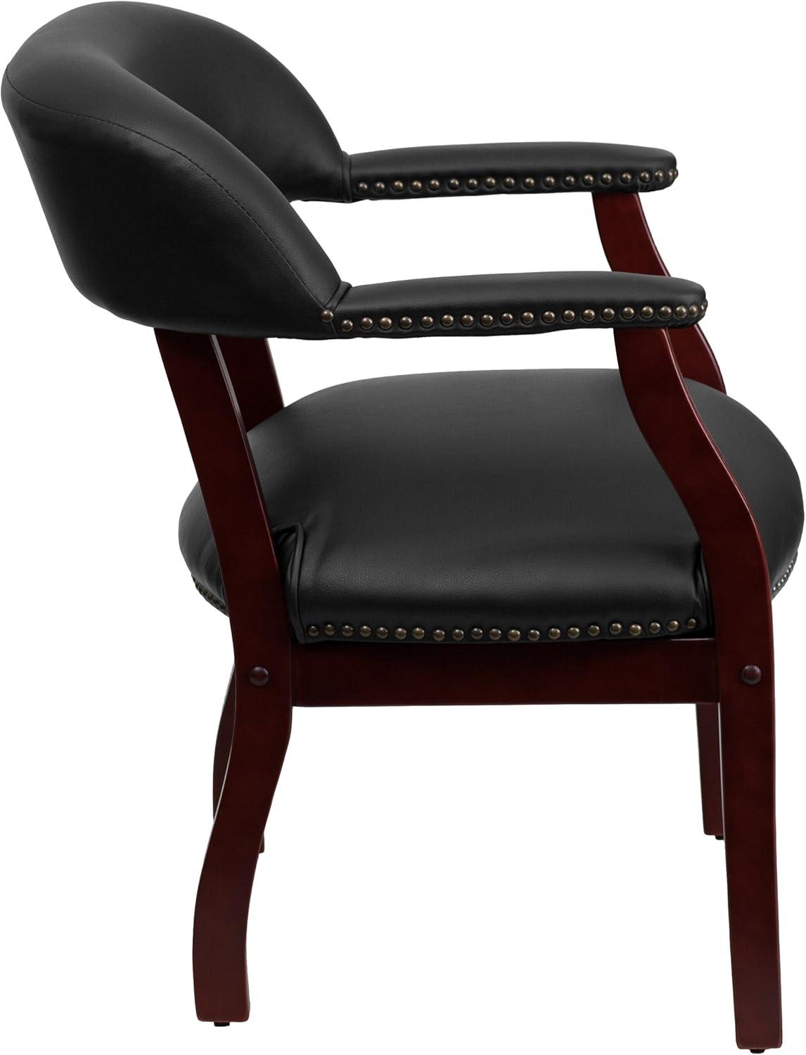 Flash Furniture Diamond Black Vinyl Luxurious Conference Chair with Accent Nail Trim