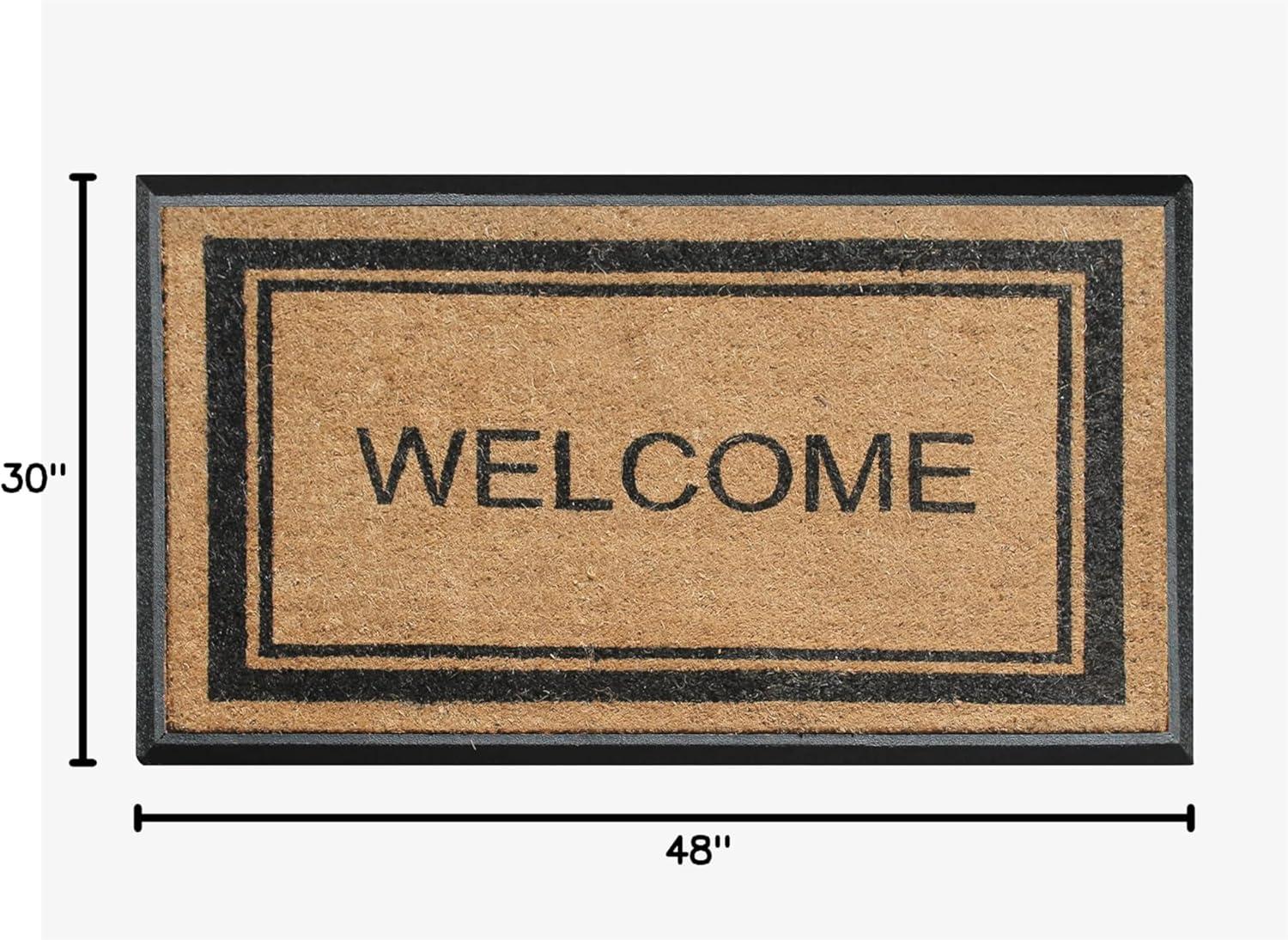 A1HC Natural Coir & Rubber Welcome Door Mat, 30x48, Thick Durable Doormats for, Heavy Duty Large Size Doormat, Anti-Shed Doormat, Fade-Resistant Door mat, Long Lasting, Front Door Entry Doormat