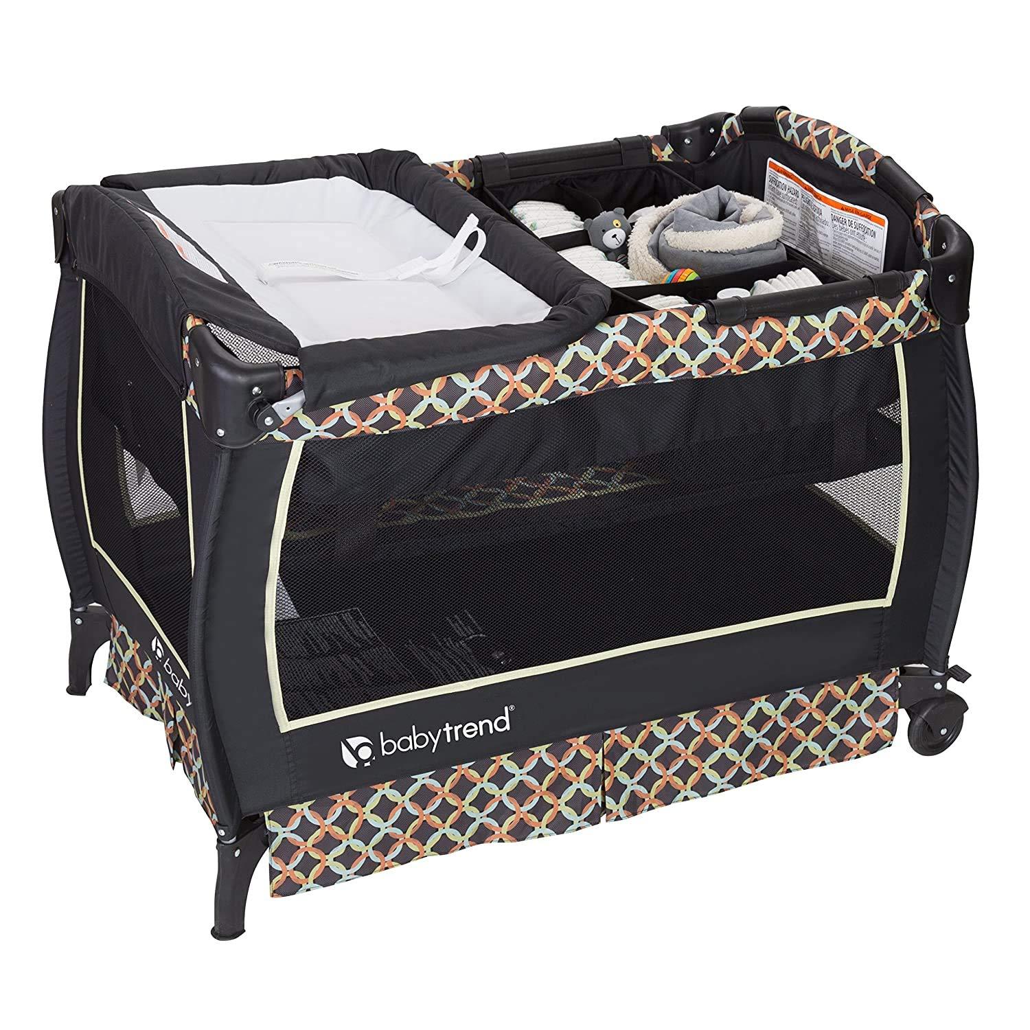 Portable Twin Nursery Center with Bassinet and Changing Station