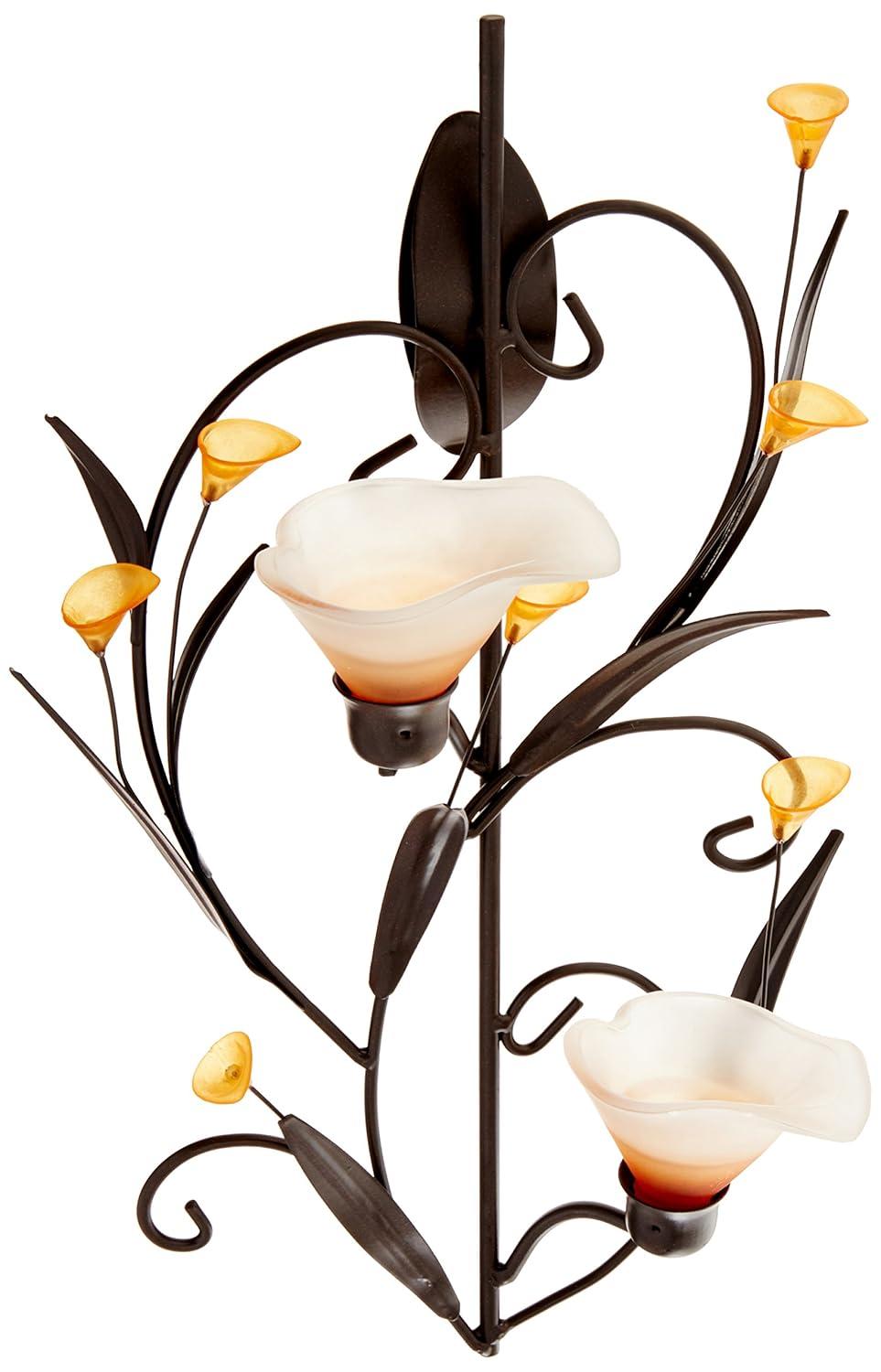CintBllTer 10015809 Amber Lilies Candle Wall Sconce