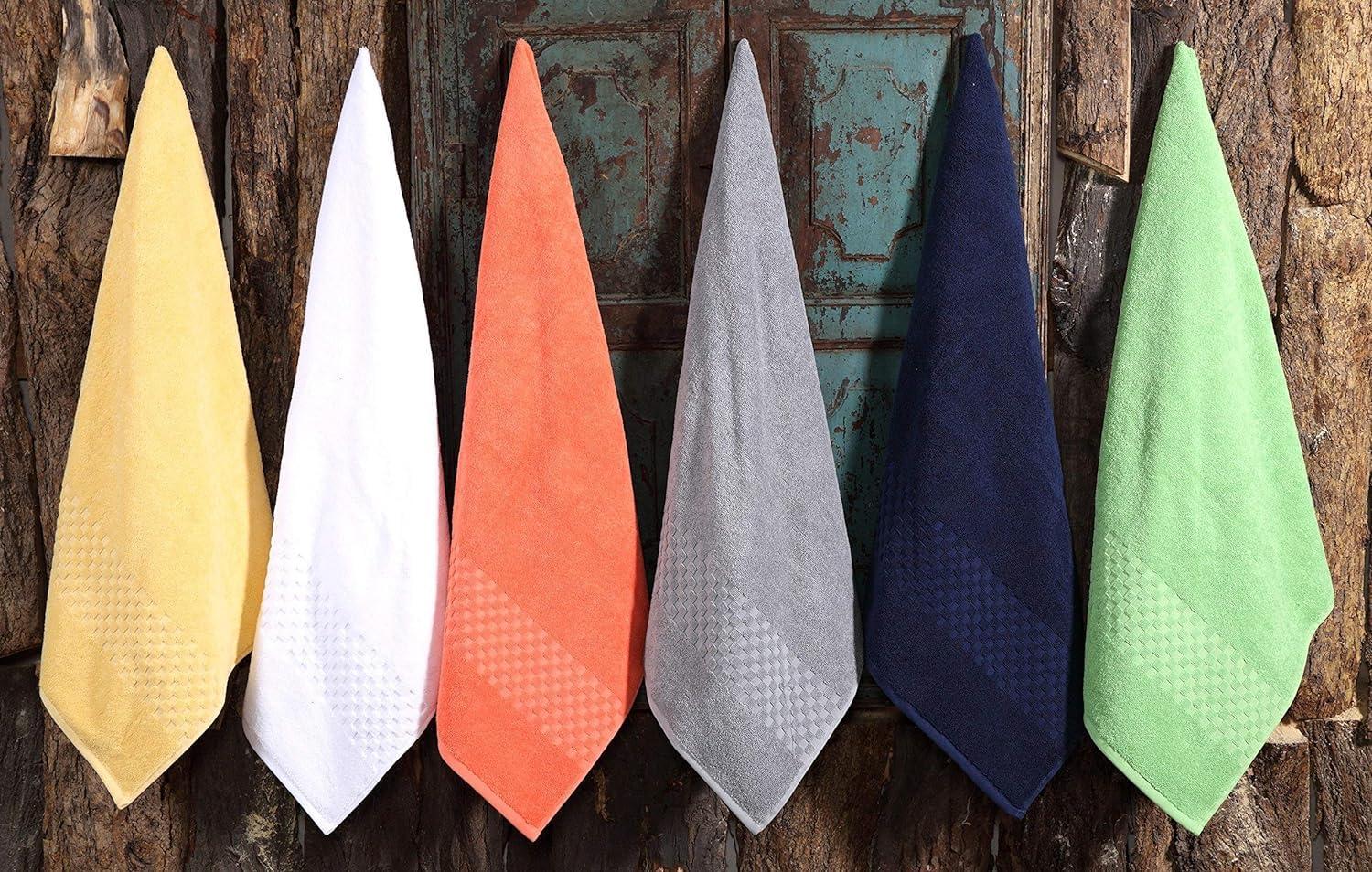 Feather & Stitch NY Luxury Ringspun 625 GSM luxury 6-piece, 100% cotton- super-soft, highly absorbent & quick-dry bath towel set (2 PC - bath, hand & washcloth)  (Set of 6)