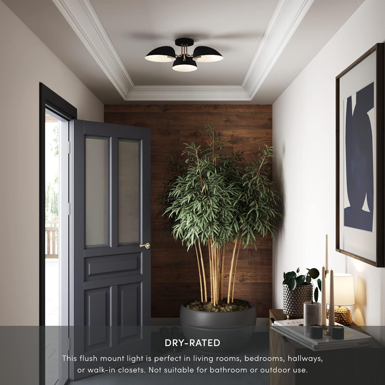 Nathan James Argo Flush Mount Black/Gold