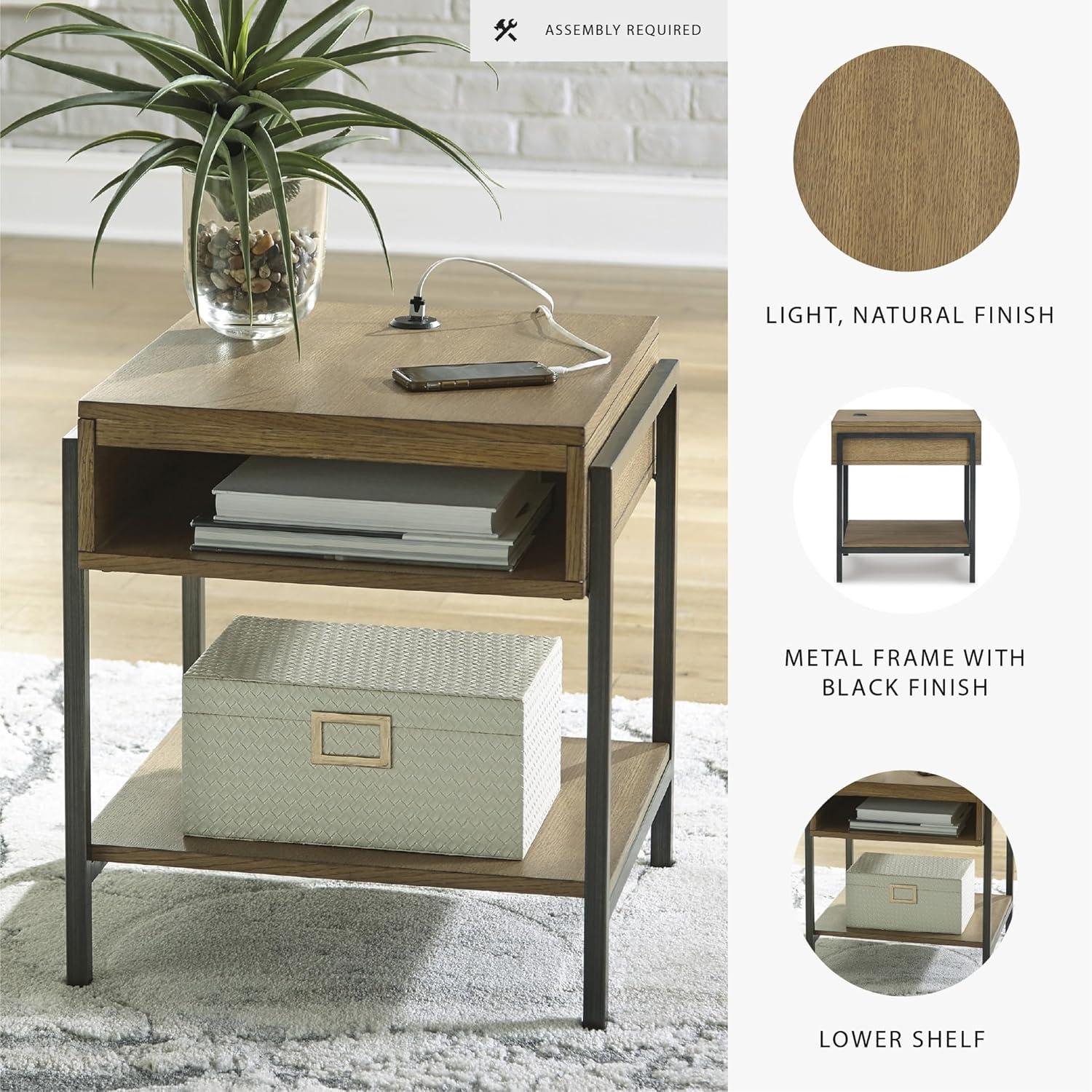 Signature Design by Ashley Contemporary Fridley End Table  Brown/Black
