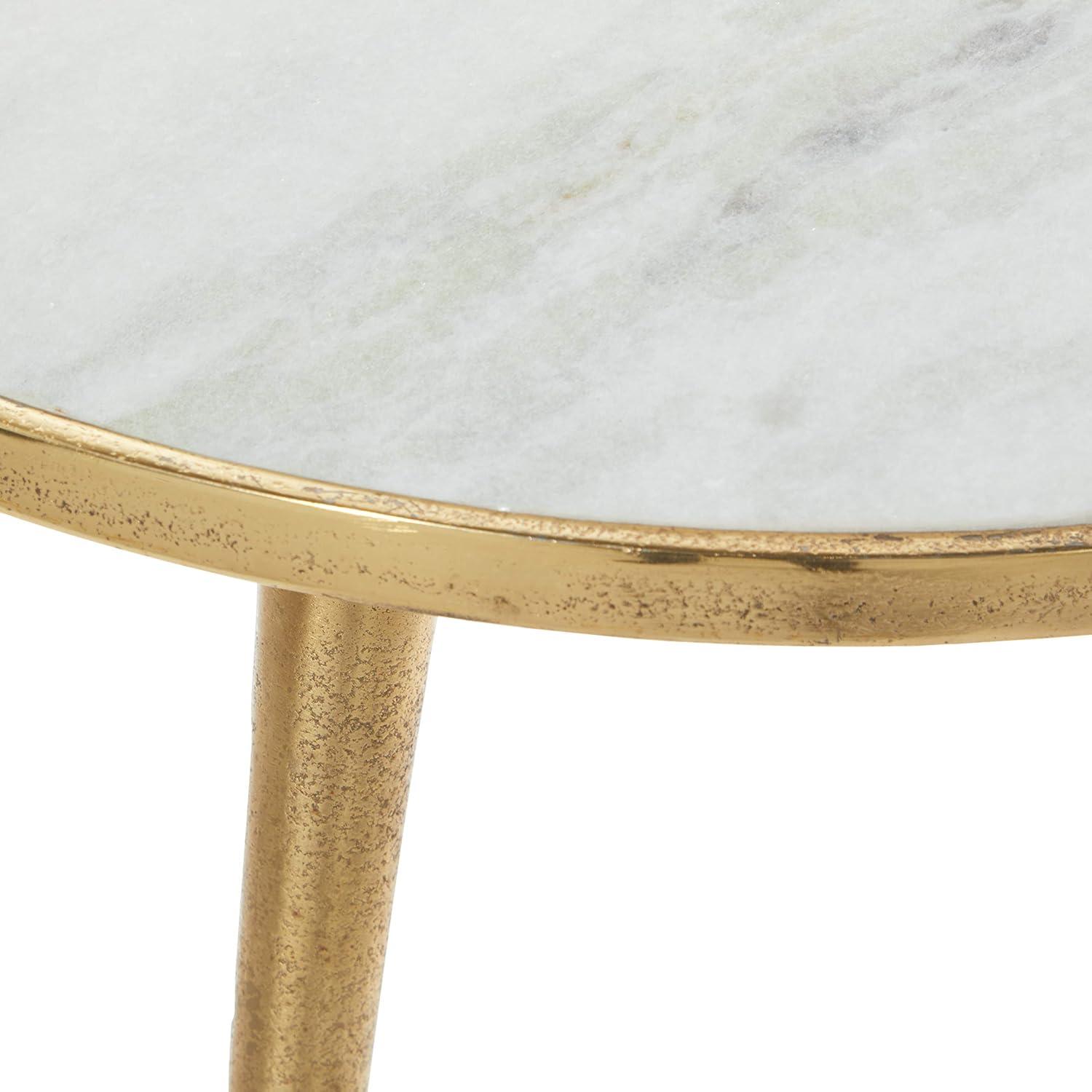 Contemporary Marble Accent Table Gold - Olivia & May: Indoor Use, Splayed Legs, Modern Style