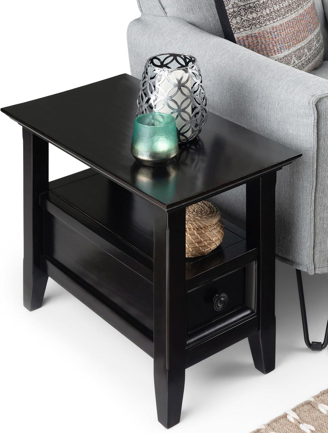 Simpli Home Amherst Side Table in Hickory Brown