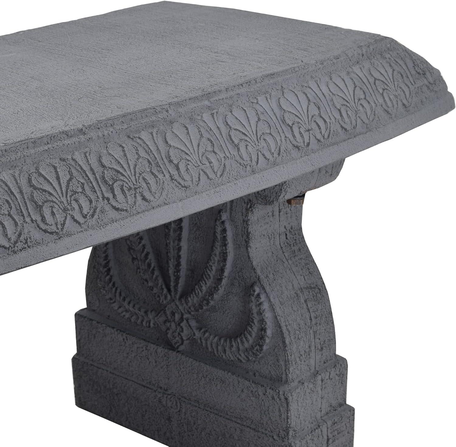 Gray Fiberclay Weather Resistant Outdoor Garden Bench