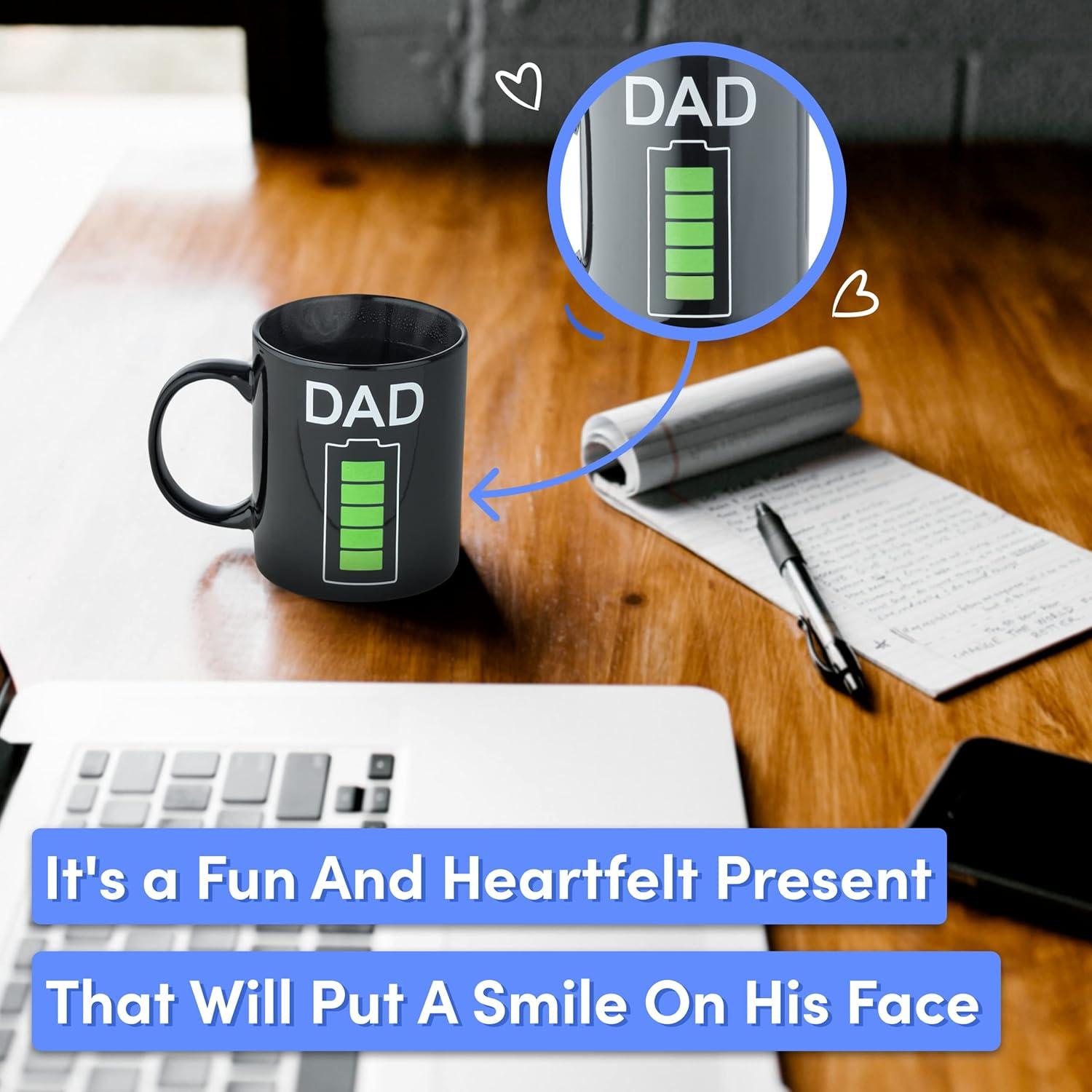 Light Autumn Changing Color Mugs - Heat Change Mug for Dad - Gifts from Daughter - Thermal Heat Activated, Battery - Dad Birthday Gifts for Dad