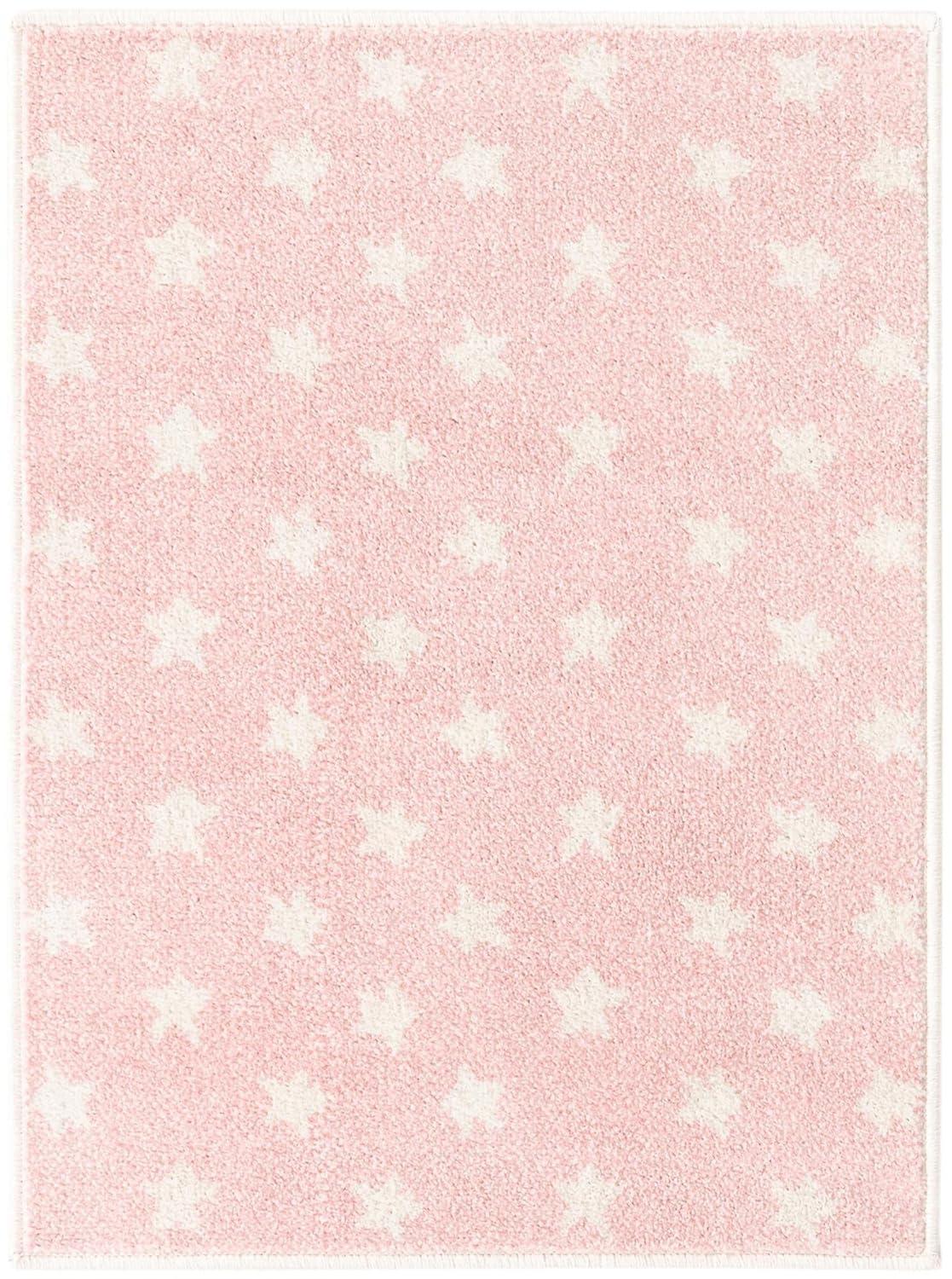 Whimsy Stars Baby Pink/Ivory Kid Rug