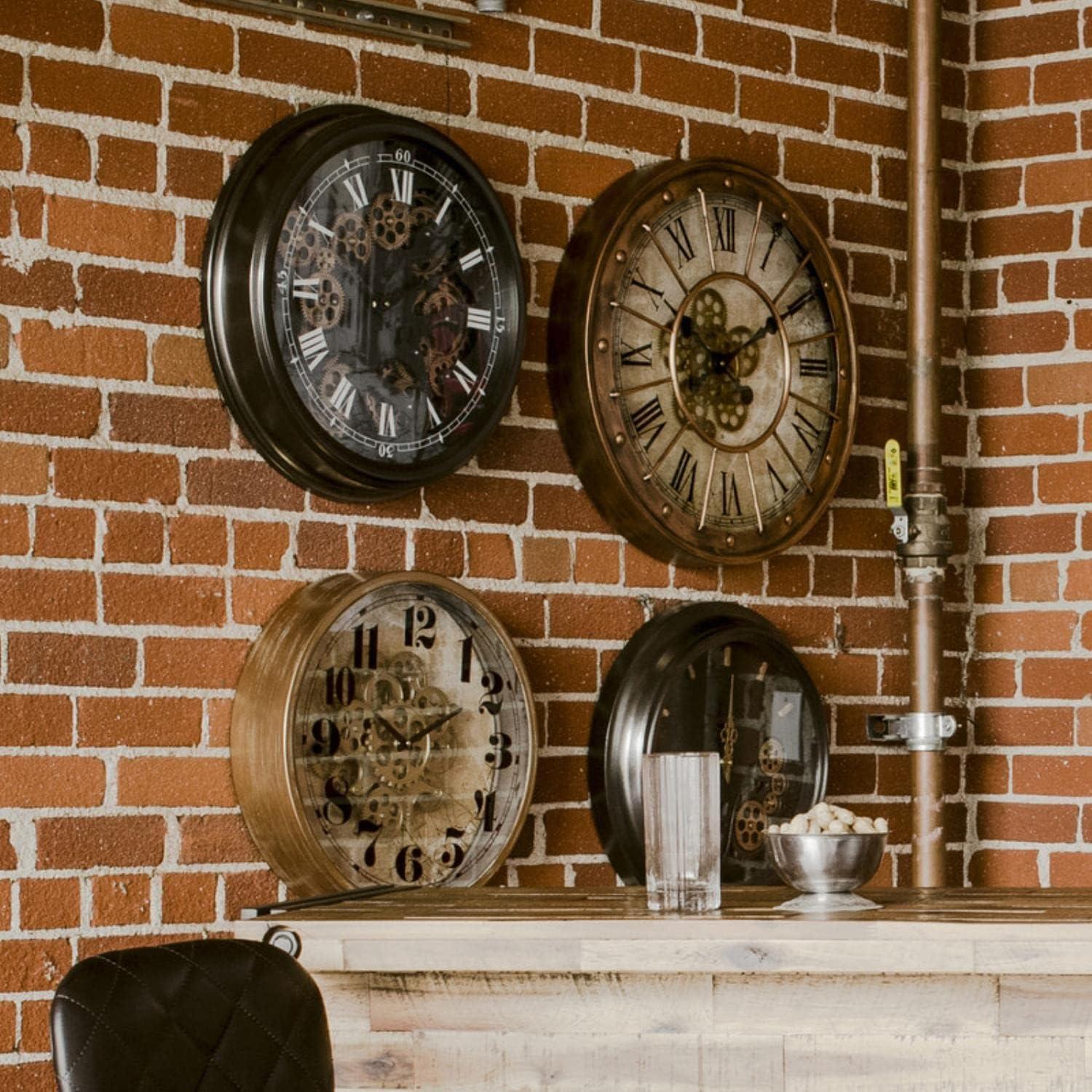 Yosemite Home Decor Gilded Round Gear Clock