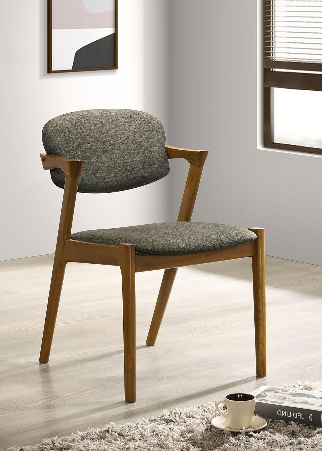 Coaster Malone Open Back Fabric Dining Chairs in Gray