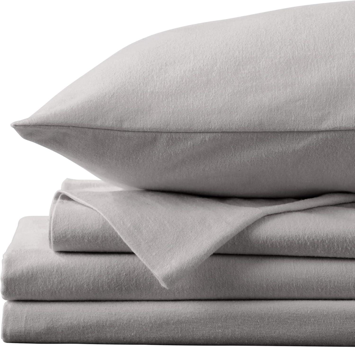 Queen Dark Grey Cotton Flannel Deep Pocket Sheet Set