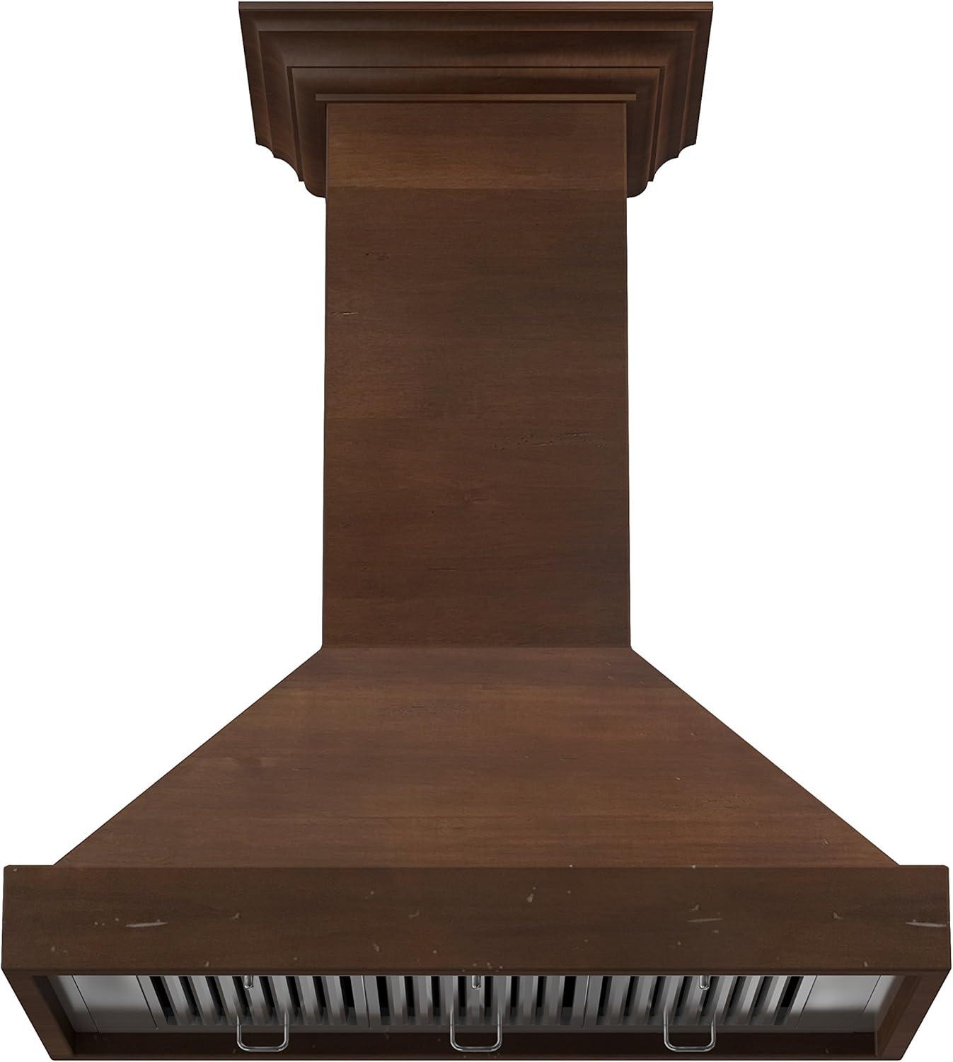 ZLINE 36" Convertible Vent Wooden Wall Mount Range Hood in Walnut