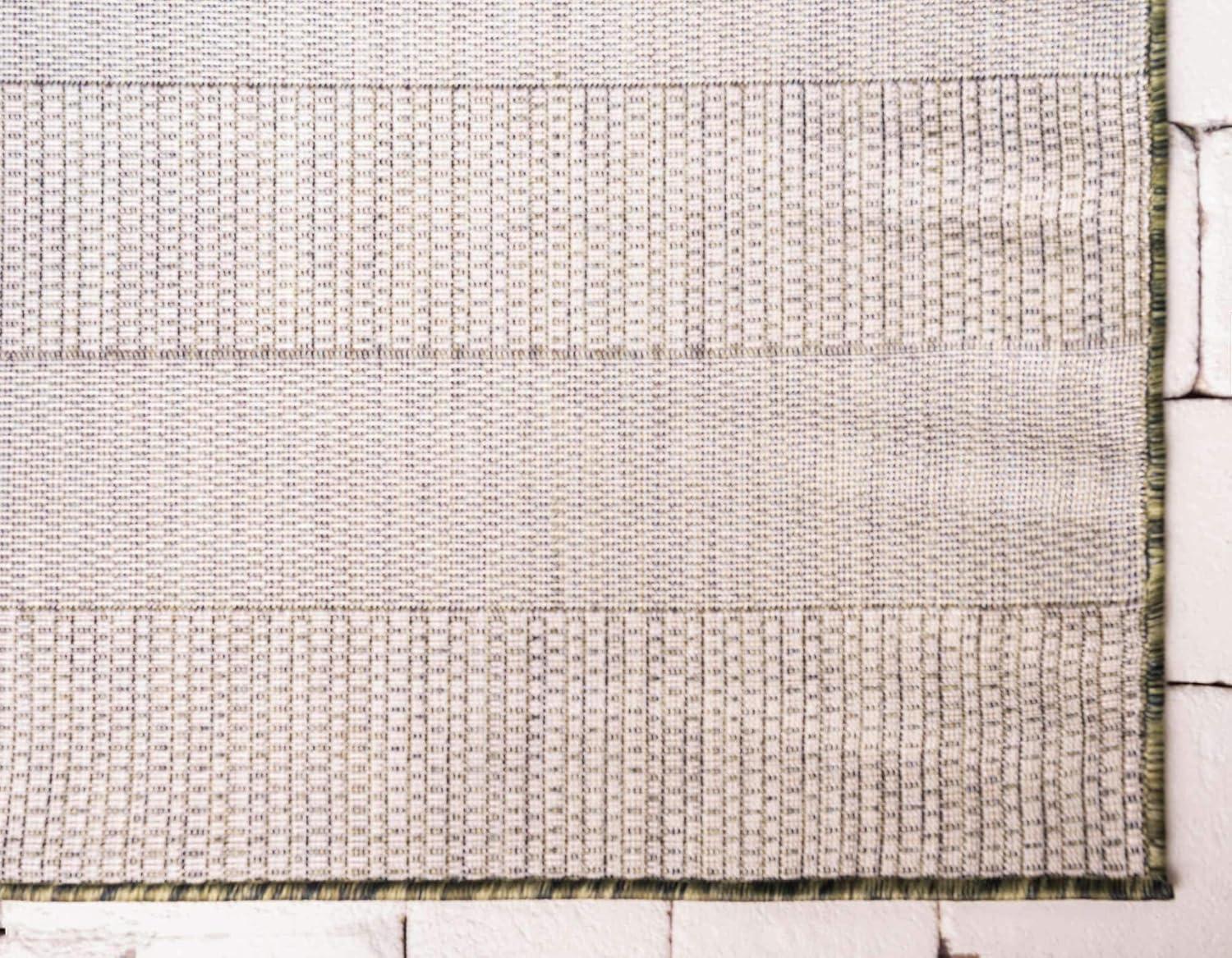 Unique Loom 4' 1 x 6' 1 Rectangle Indoor/Outdoor Striped Green Area Rug