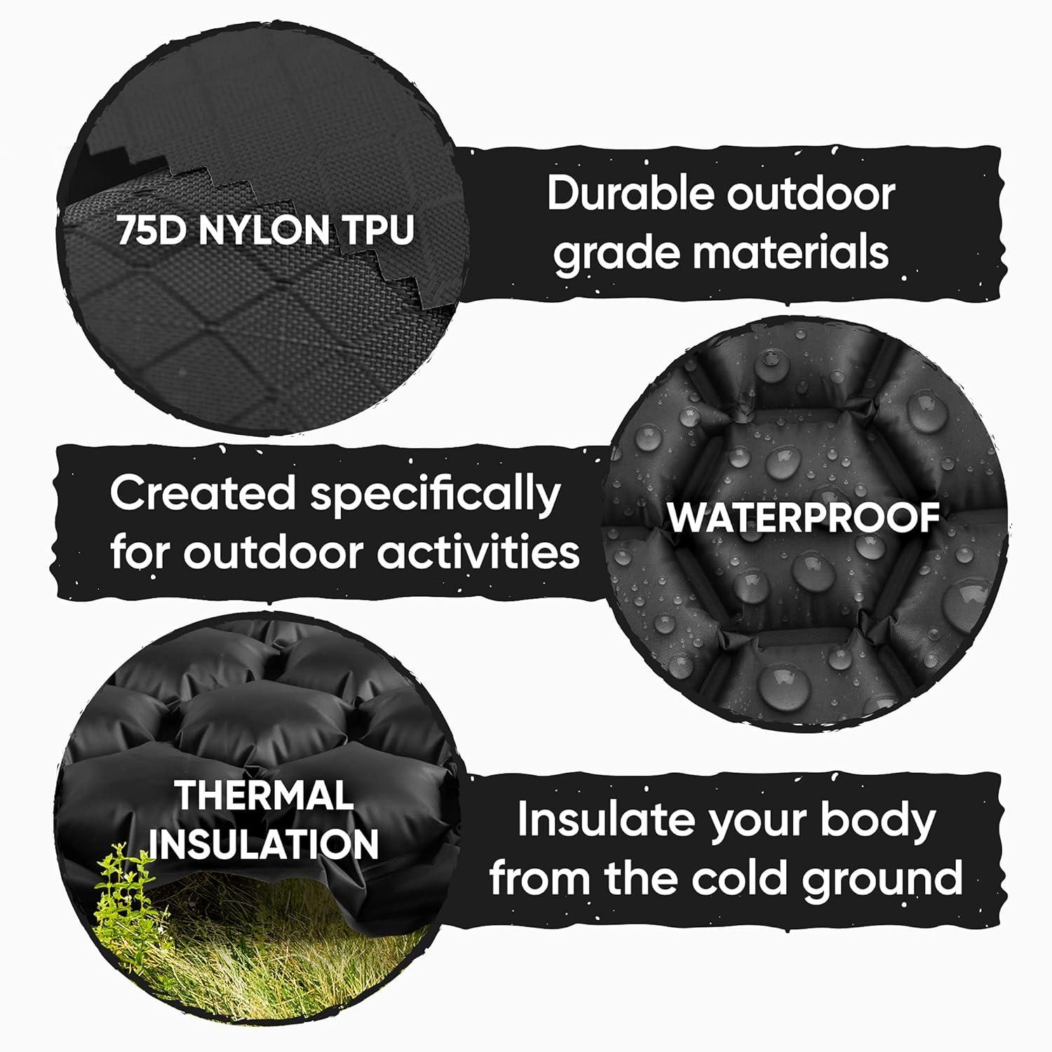 POWERLIX Ultralight Sleeping Pad for Camping with Inflating Bag– Compact Lightweight Camping Mat, Outdoor Backpacking Hiking Traveling Airpad Camping Air Mattress Sleeping Mat