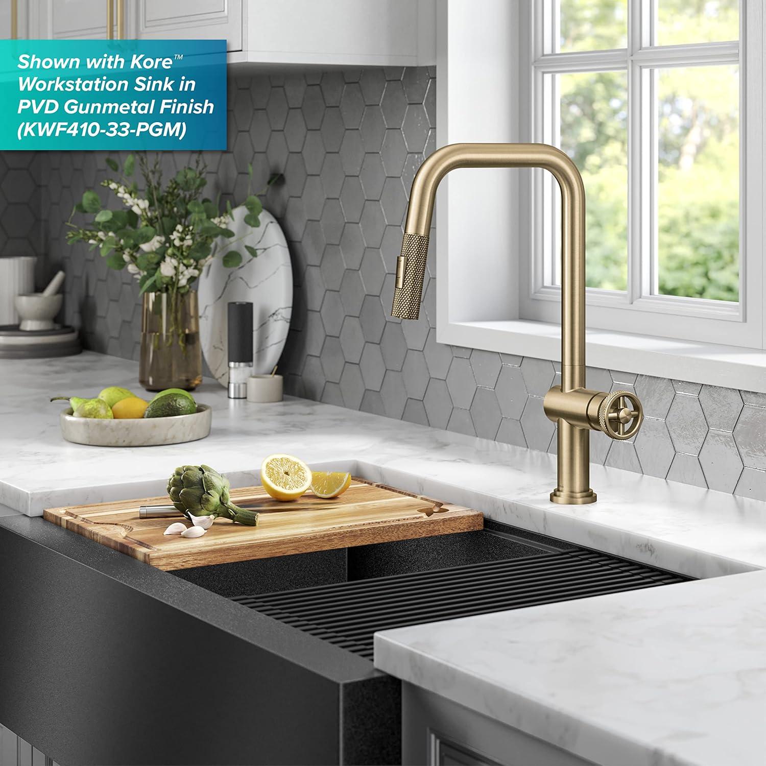 Urbix Industrial Pull-Down Single Handle Kitchen Faucet