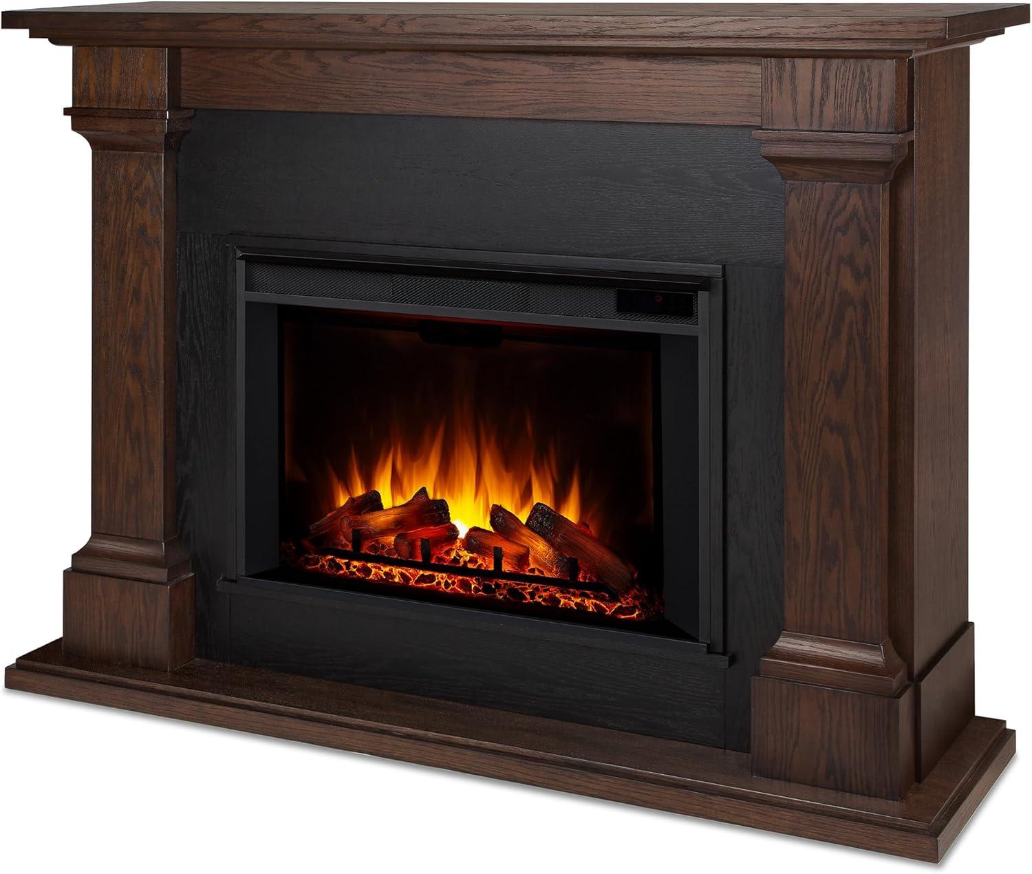 Callaway Chestnut Oak Grand Electric Fireplace with Mantel