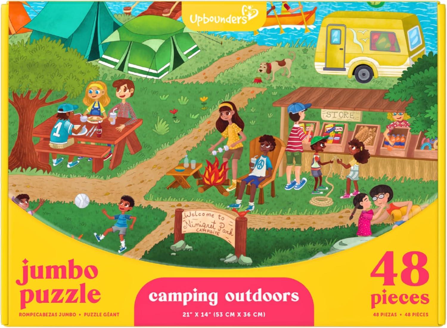 Camping Outdoors 48-Piece Jumbo Puzzle with Multicultural Artwork