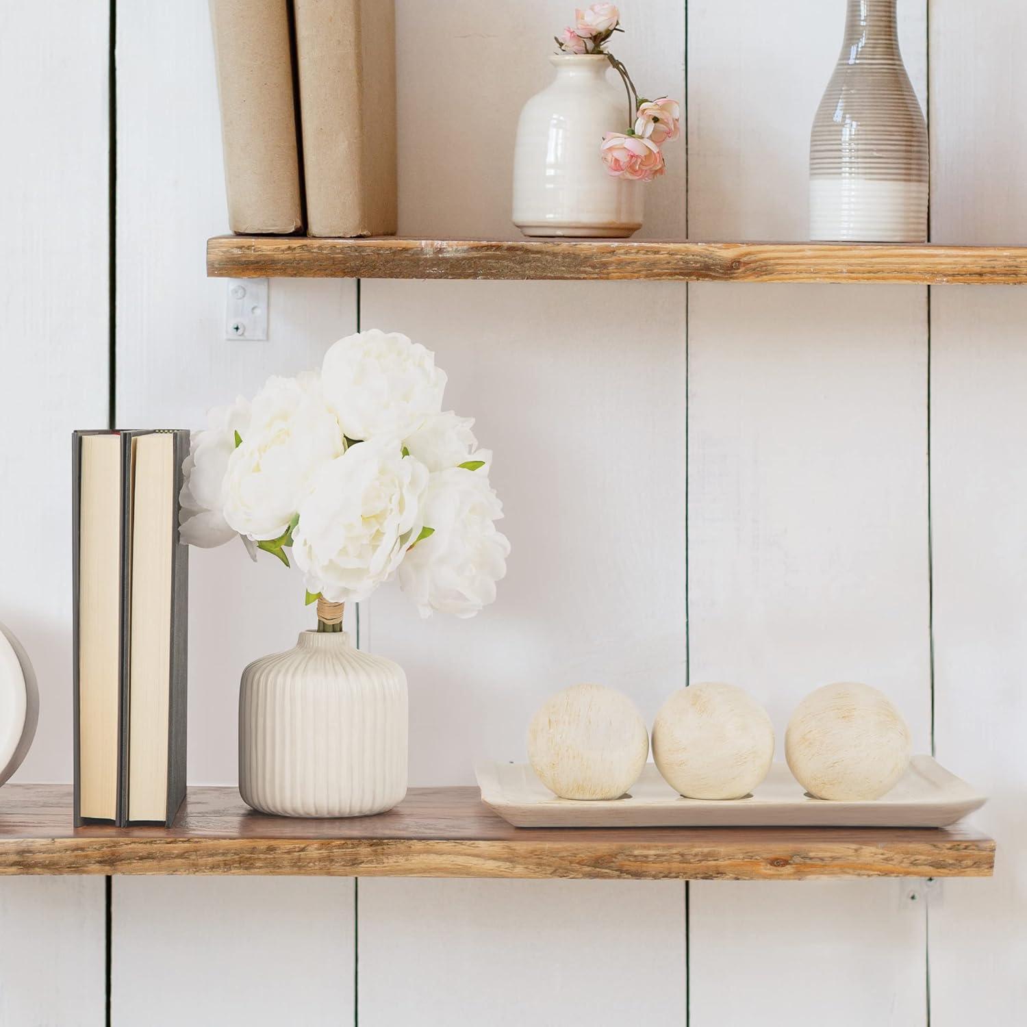 Rustic Luxe Modern Farmhouse Decorative Tray and 3 Orbs