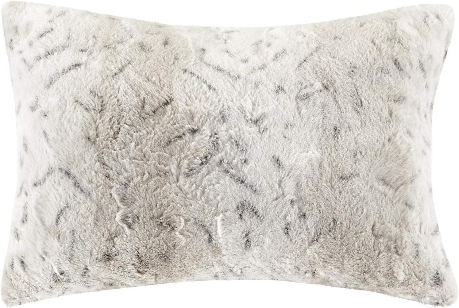 Full Snow Leopard Faux Fur Reversible Bedspread Set