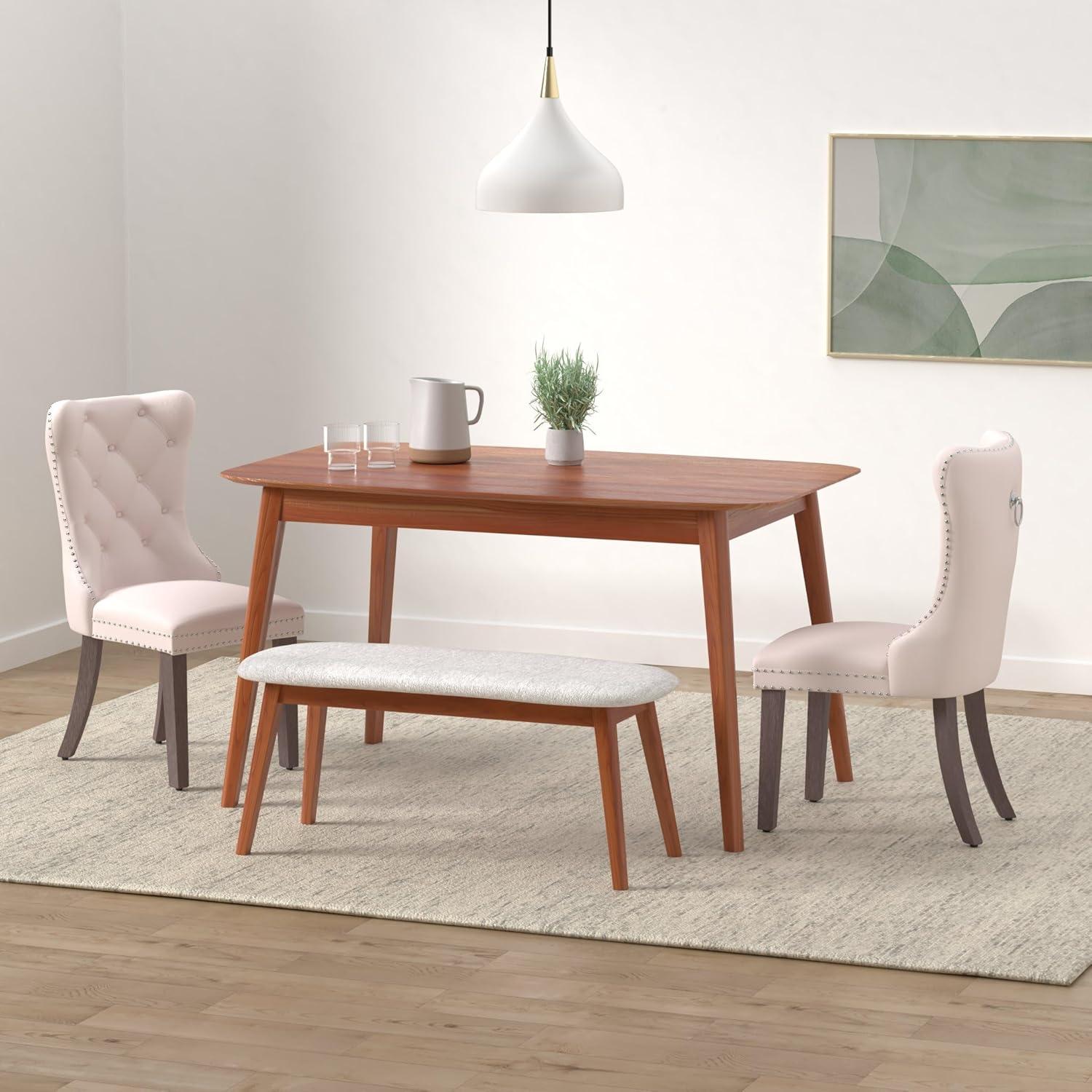 Velvet Upholstered Wing Back Dining Chair (Set of 6)