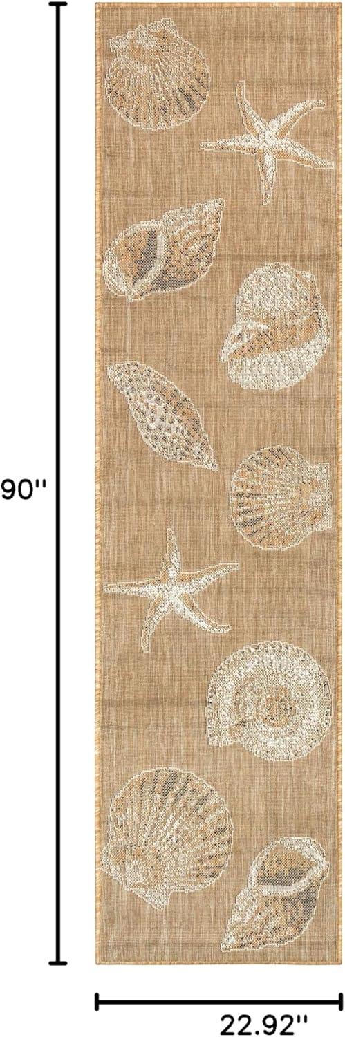 Coastal Charm Sand Synthetic 24" Stain-Resistant Rug