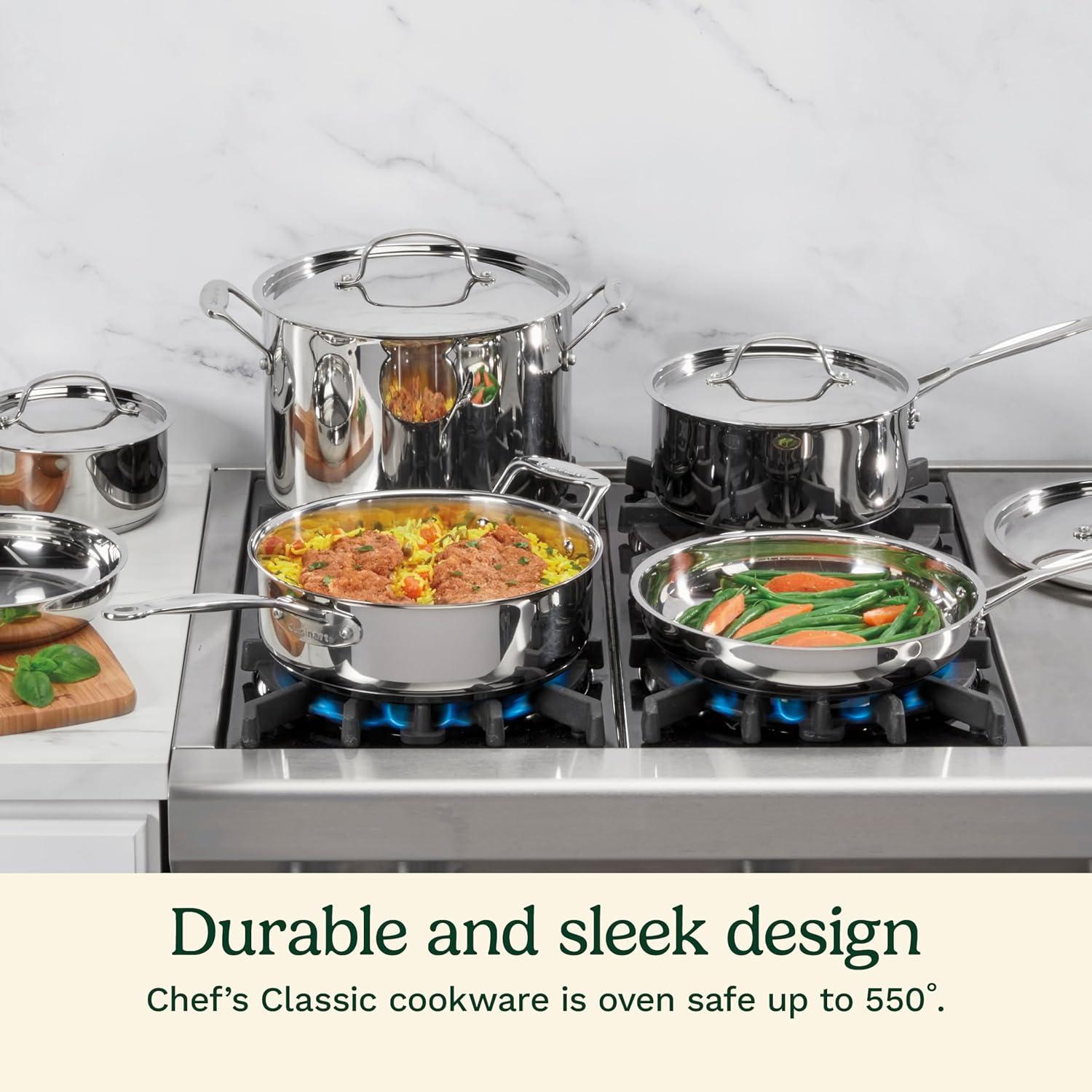 Cuisinart Chef’s Classic 7-Piece Stainless Steel Cookware Set