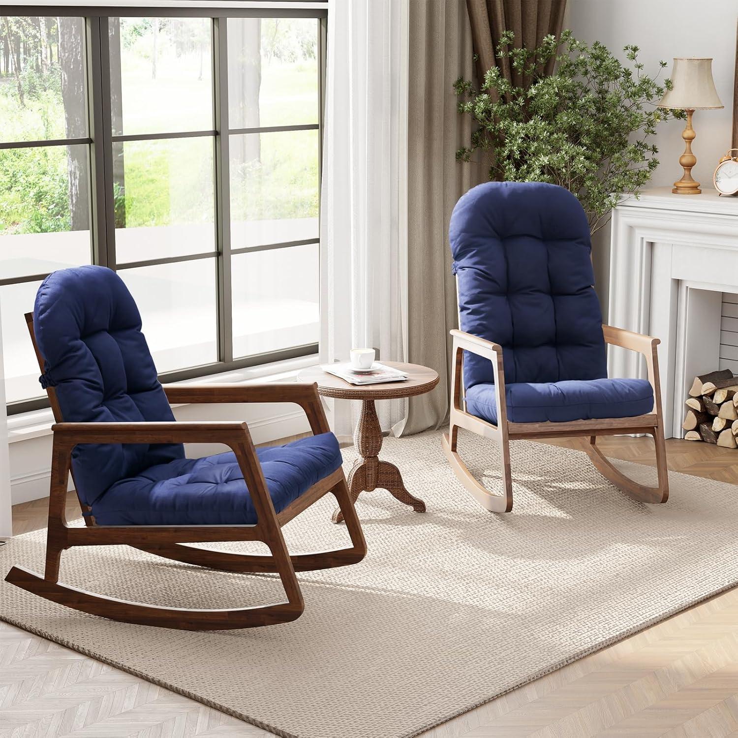 Crestlive Products Adirondack Style Patio Outdoor Chair Cushion for Adirondack Chair or Lounge Rocking Chair - See picture 2-Piece Set, Navy Blue