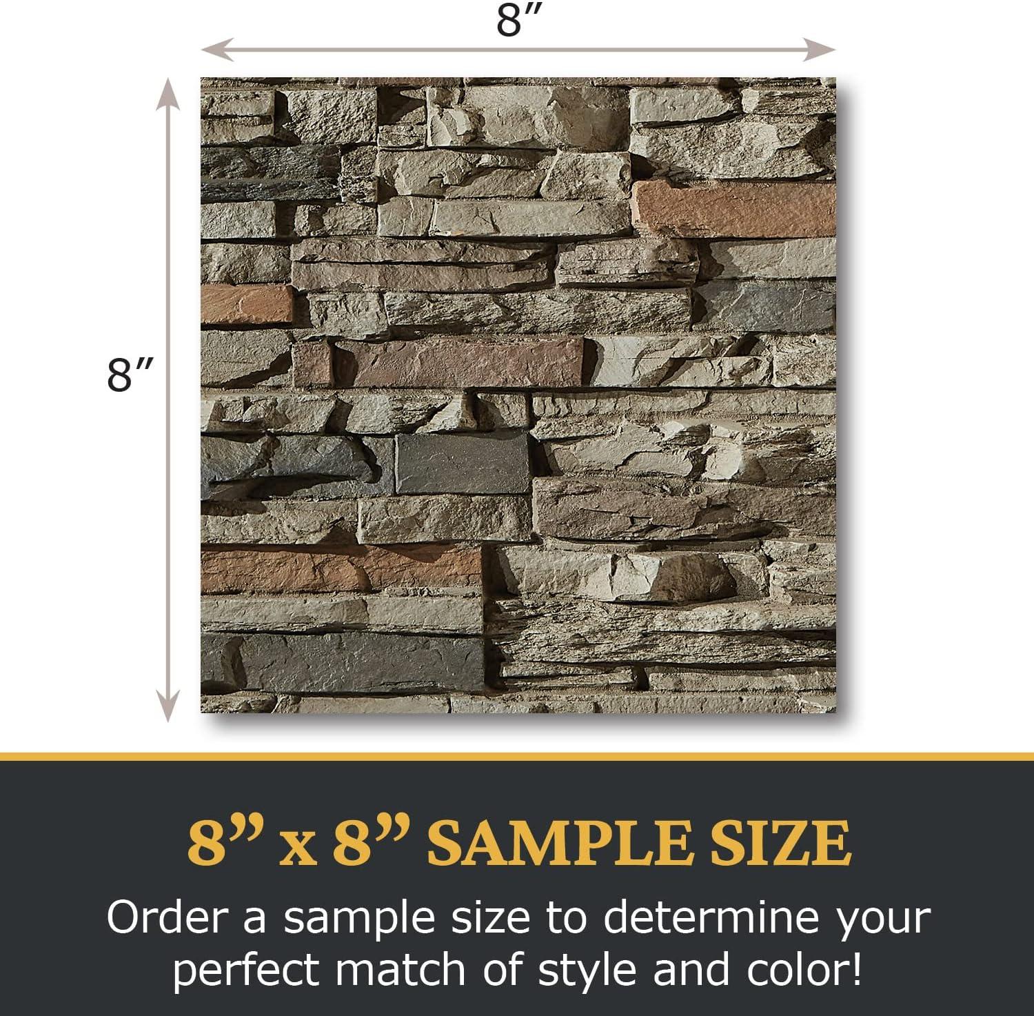 Cambridge Gray 8" x 8" High-Density Polyurethane 3D Faux Stone Wall Panel