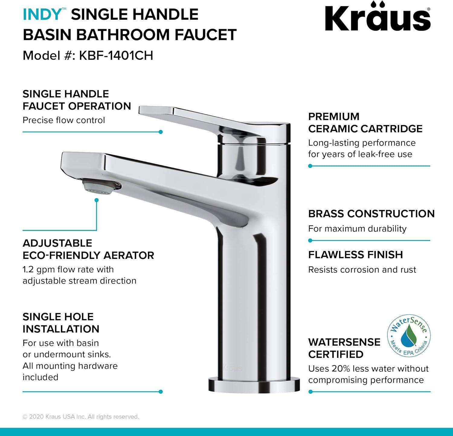 Indy 6.25" Polished Chrome Single-Handle Bathroom Faucet