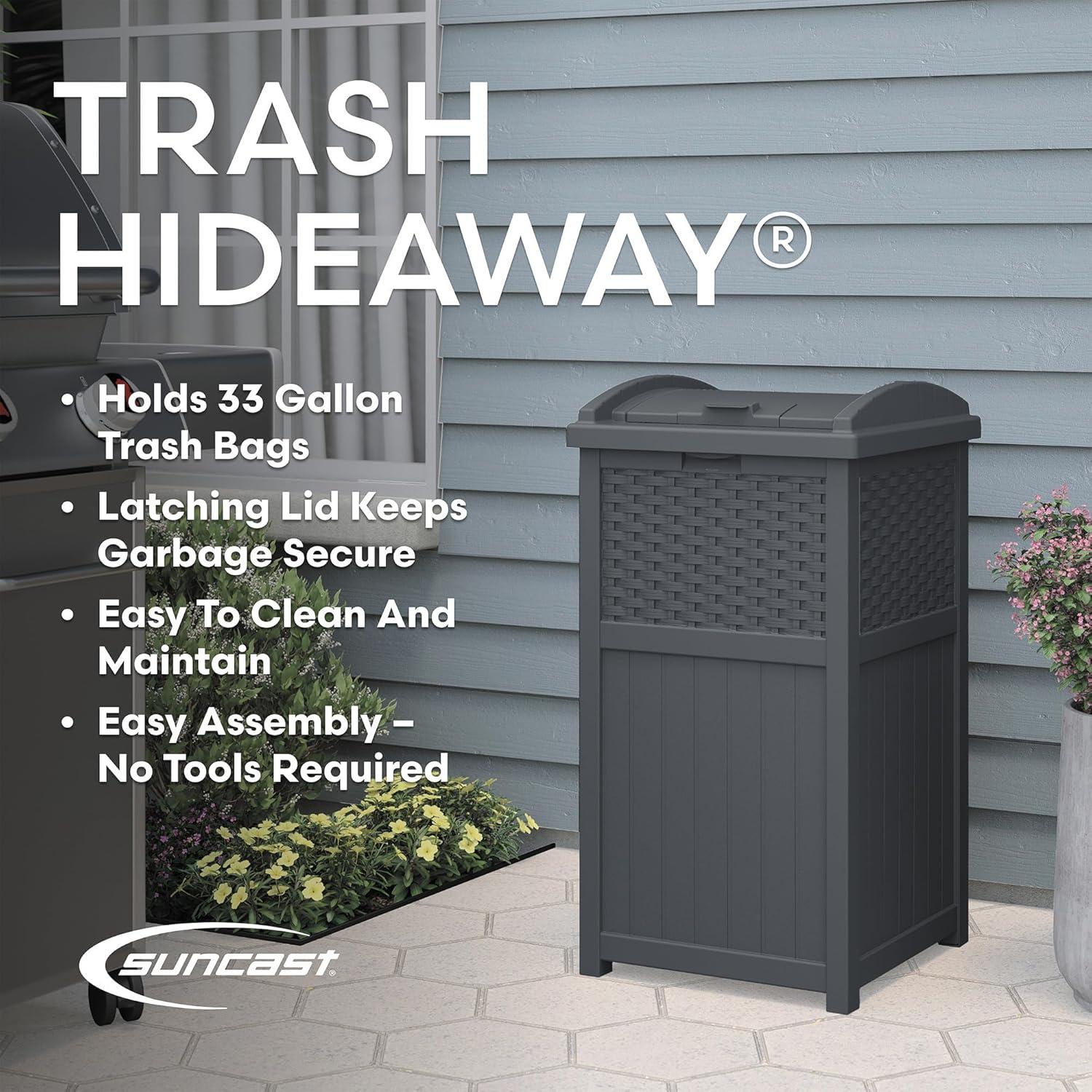 Suncast Suncast 33 Gallon Manual Lift Trash Hideaway Container